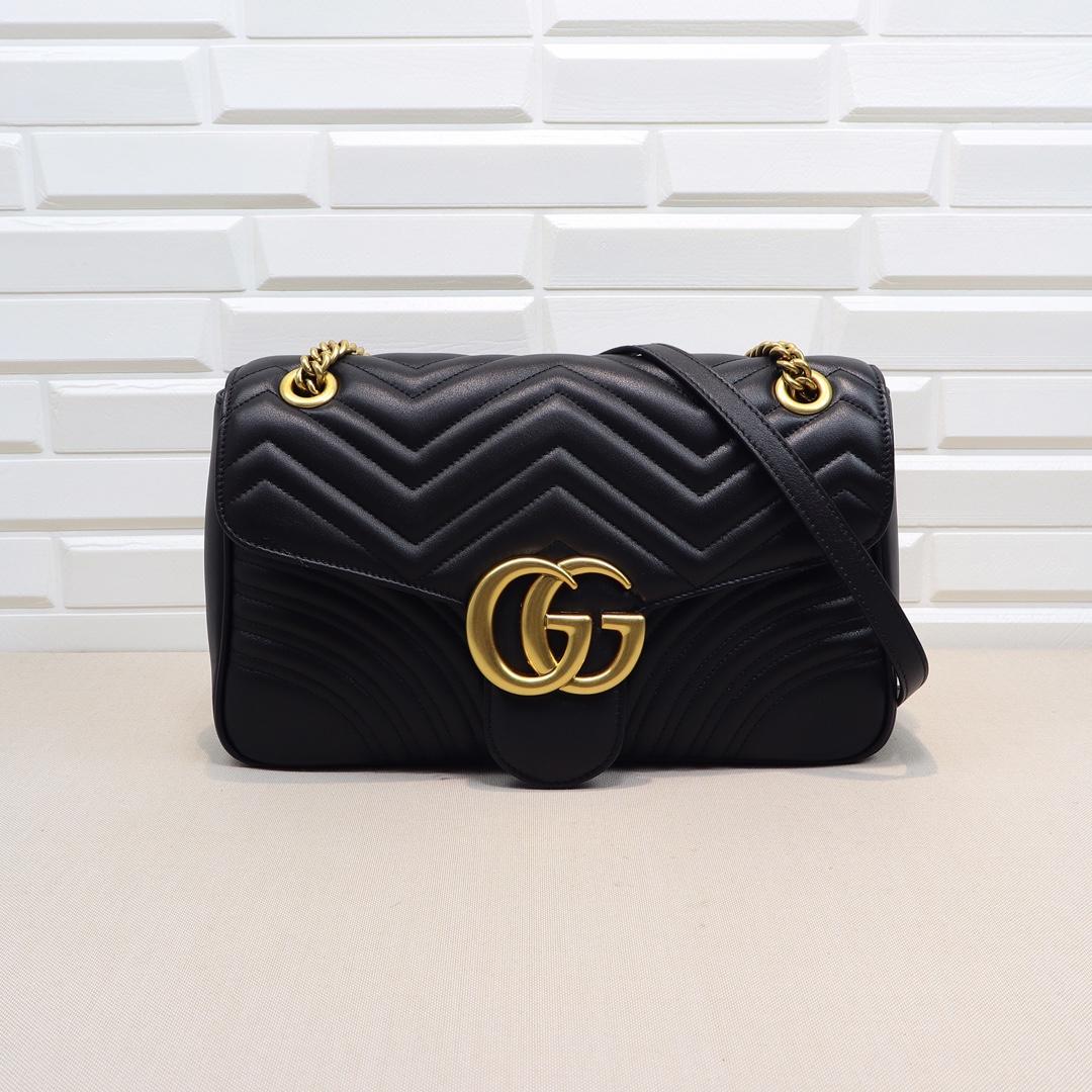 Double-G GG Marmont Small Shoulder Bag Black - Bag - Gorchic - $135.99
