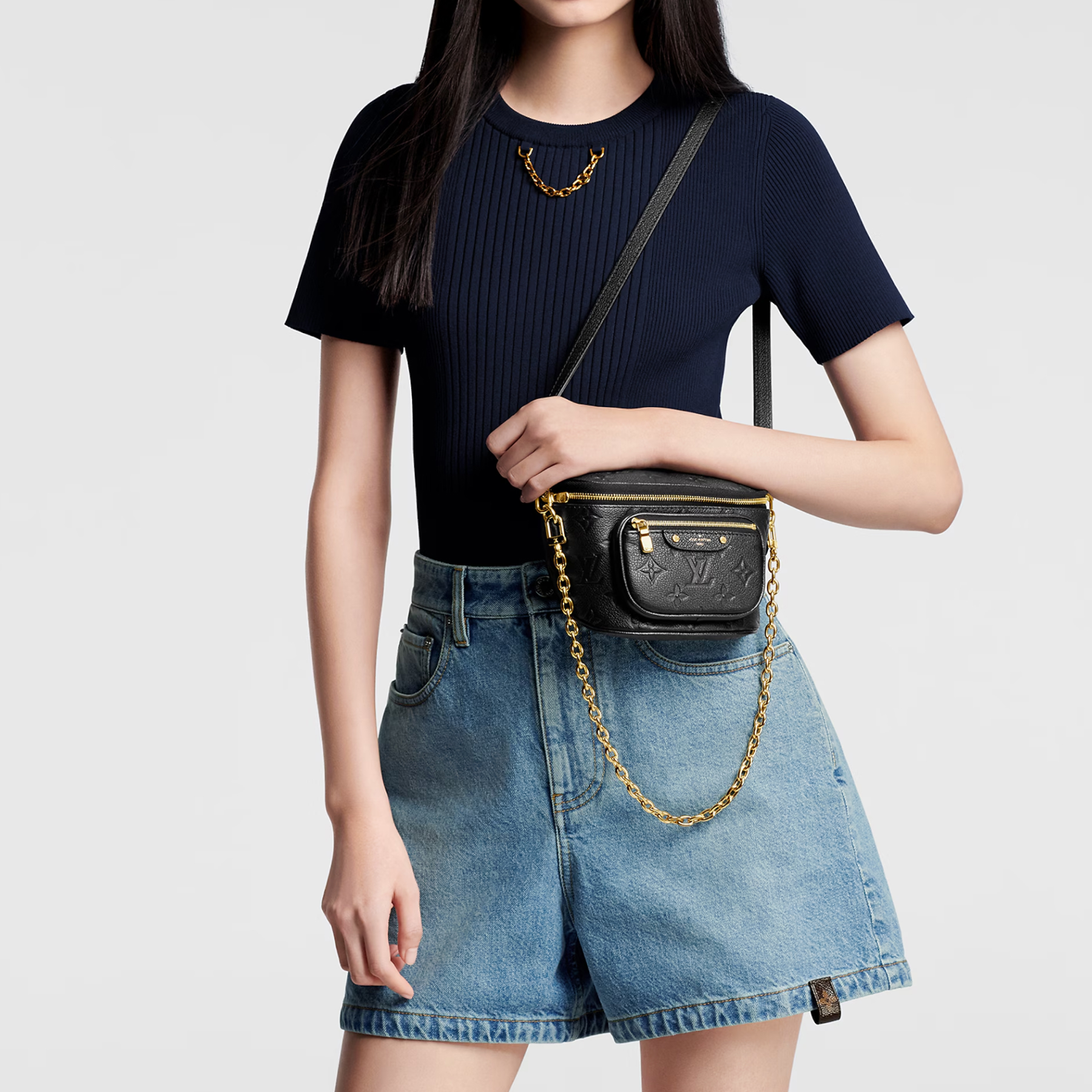 Designer Monogram Empreinte Monogram Leather Black Bumbag - Bag - Gorchic - $122.99