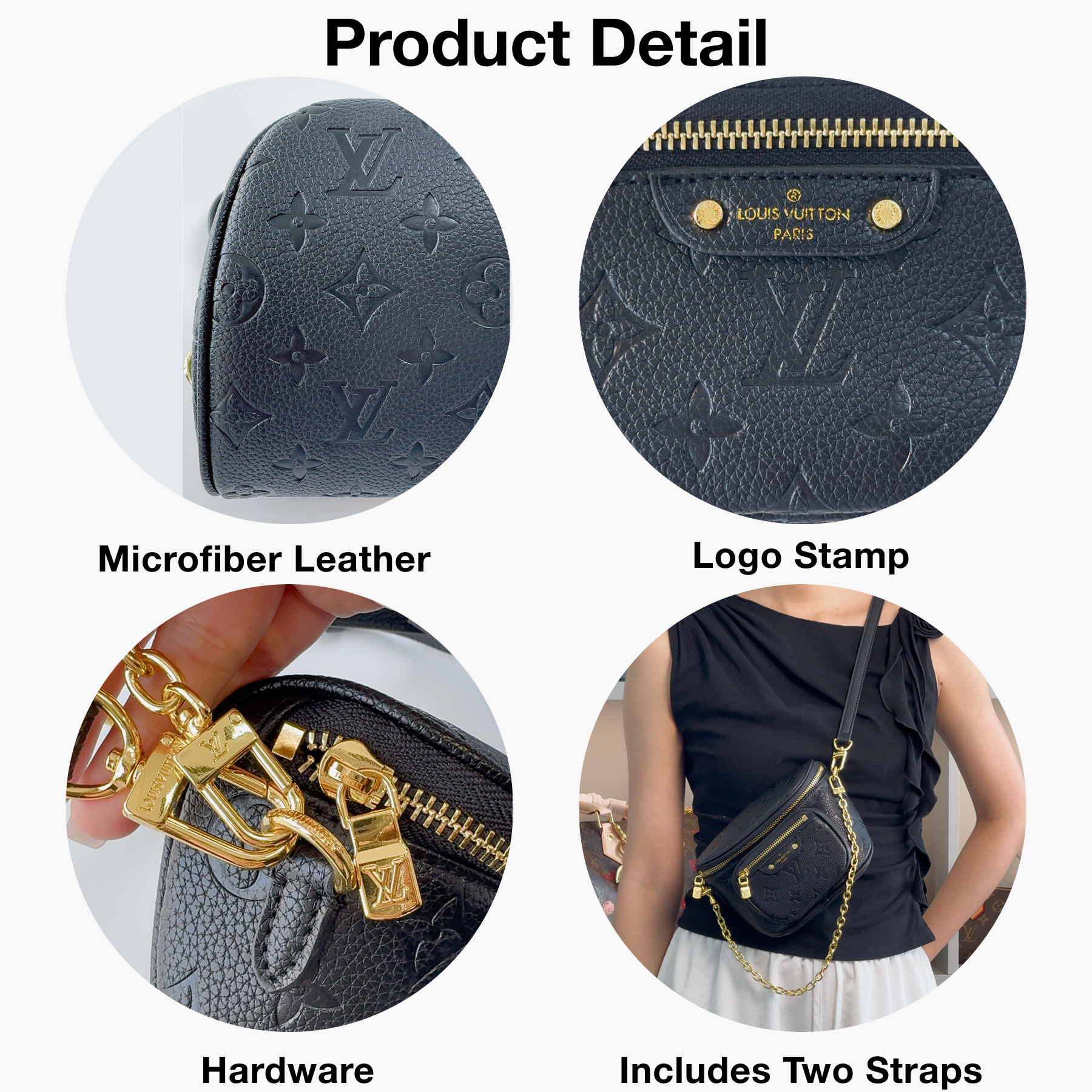 Designer Monogram Empreinte Monogram Leather Black Bumbag - Bag - Gorchic - $122.99