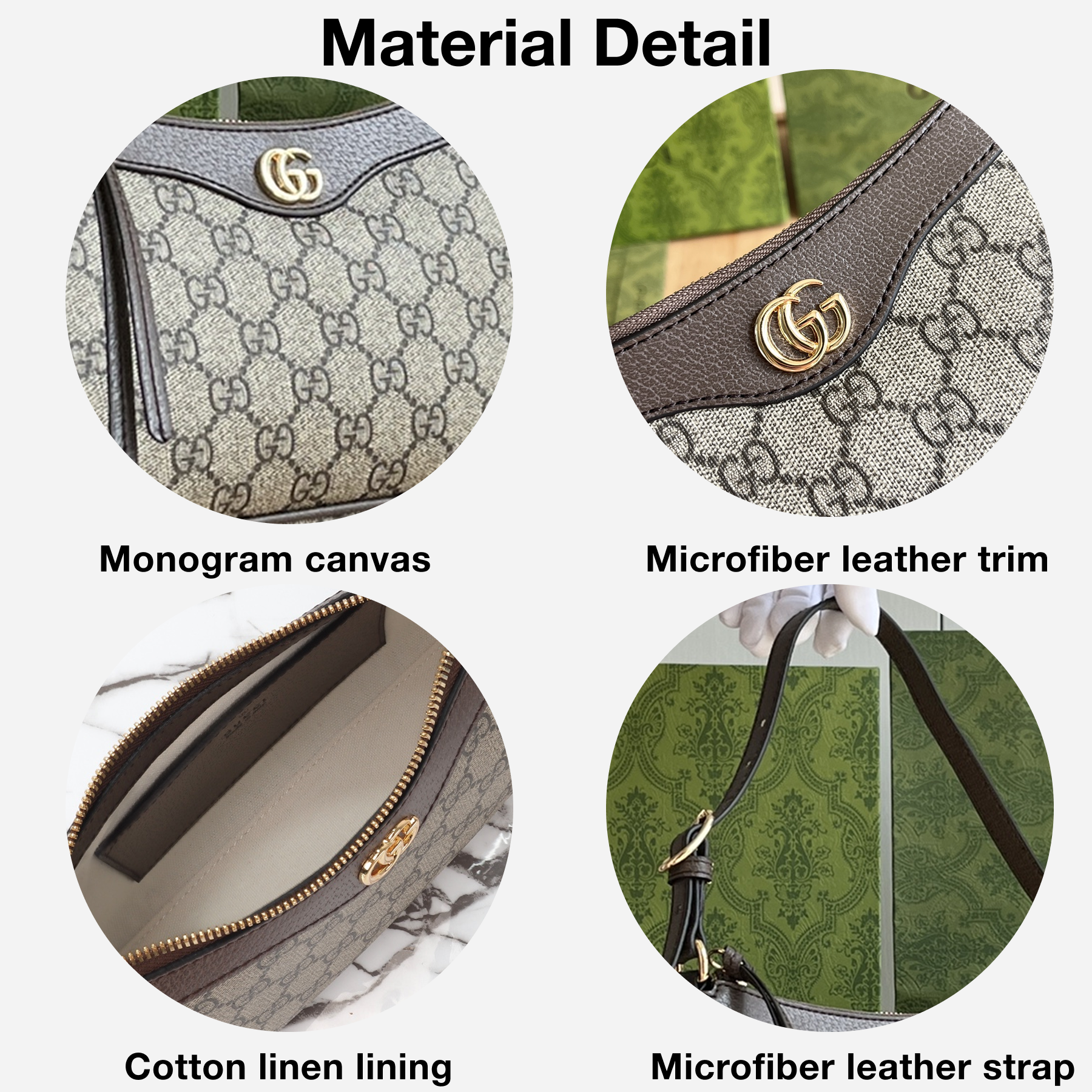 Double-G Ophidia Collection Handbag - Beige And Dark Brown Bag - Gorchic - $111.99