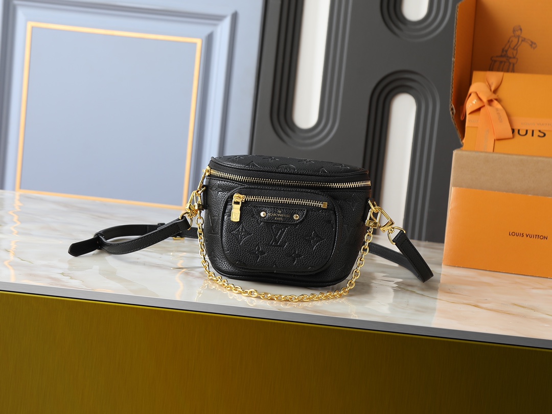 Designer Monogram Empreinte Monogram Leather Black Bumbag - Bag - Gorchic - $122.99