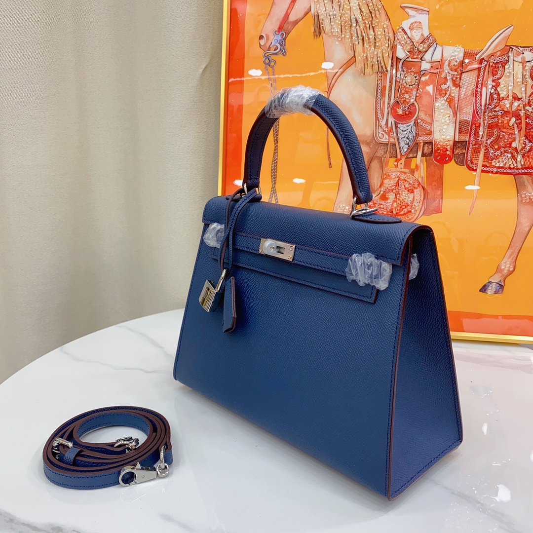 H-Inspired Kelly Haze Blue Silver Hardware - Bag - Gorchic - $156.99