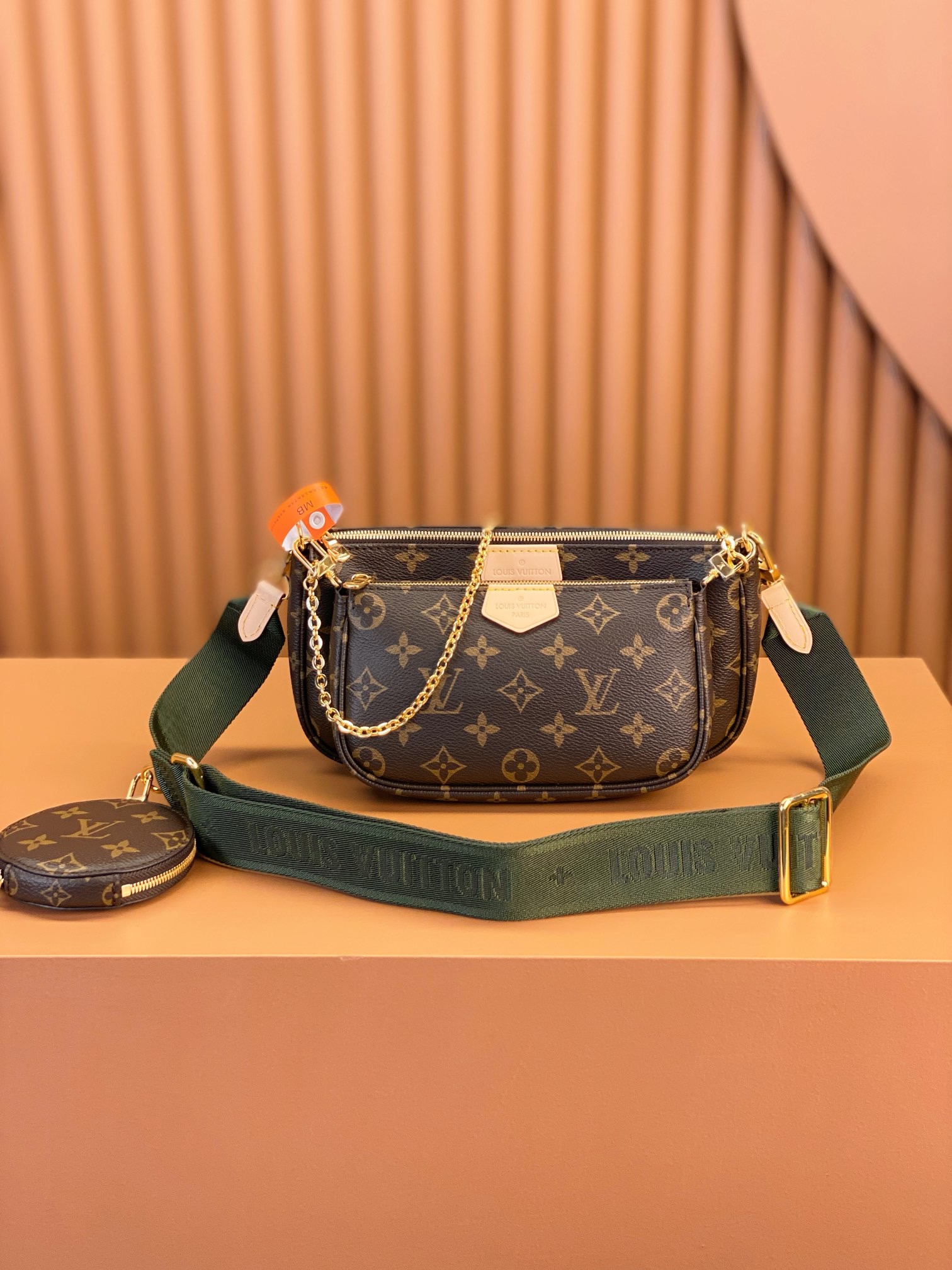 [TOP] Designer Bag Multi Pochette Accessoires Khaki Strap Bag - Gorchic - $187.99