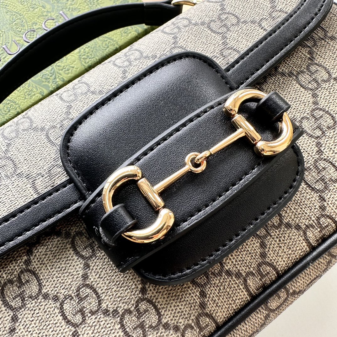Double-G Horsebit 1955 Small Black Shoulder Bag - Gorchic - $121.99