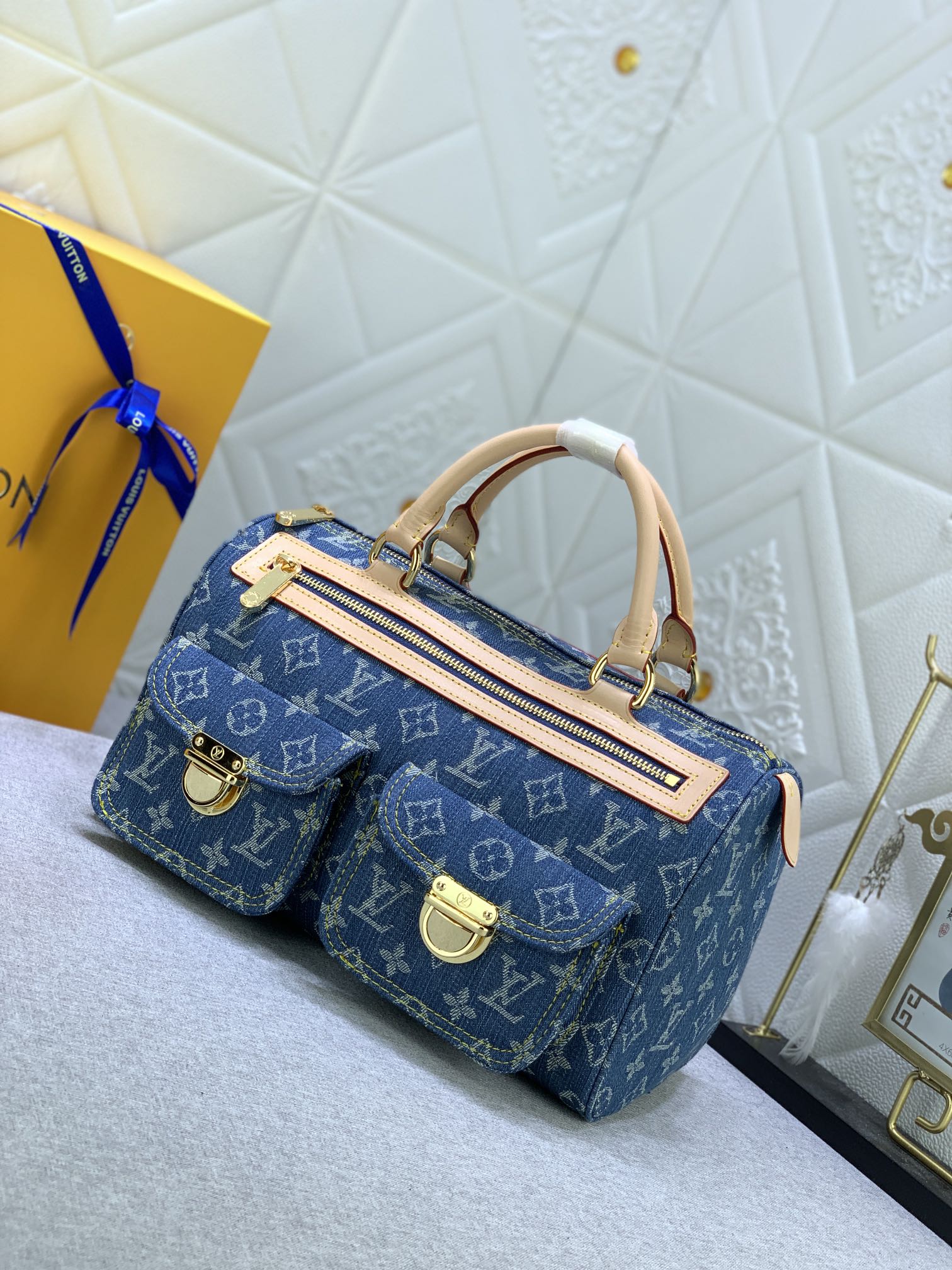Designer Monogram Denim Neo Speedy Bag - Gorchic - $146.99