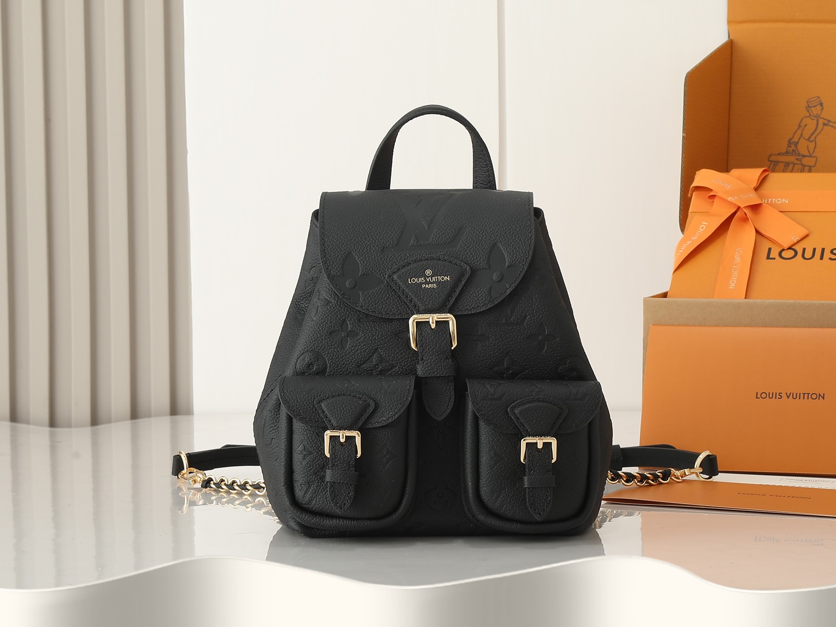 Designer Monogram Empreinte Monogram Leather Black Backup - Bag - Gorchic - $144.99