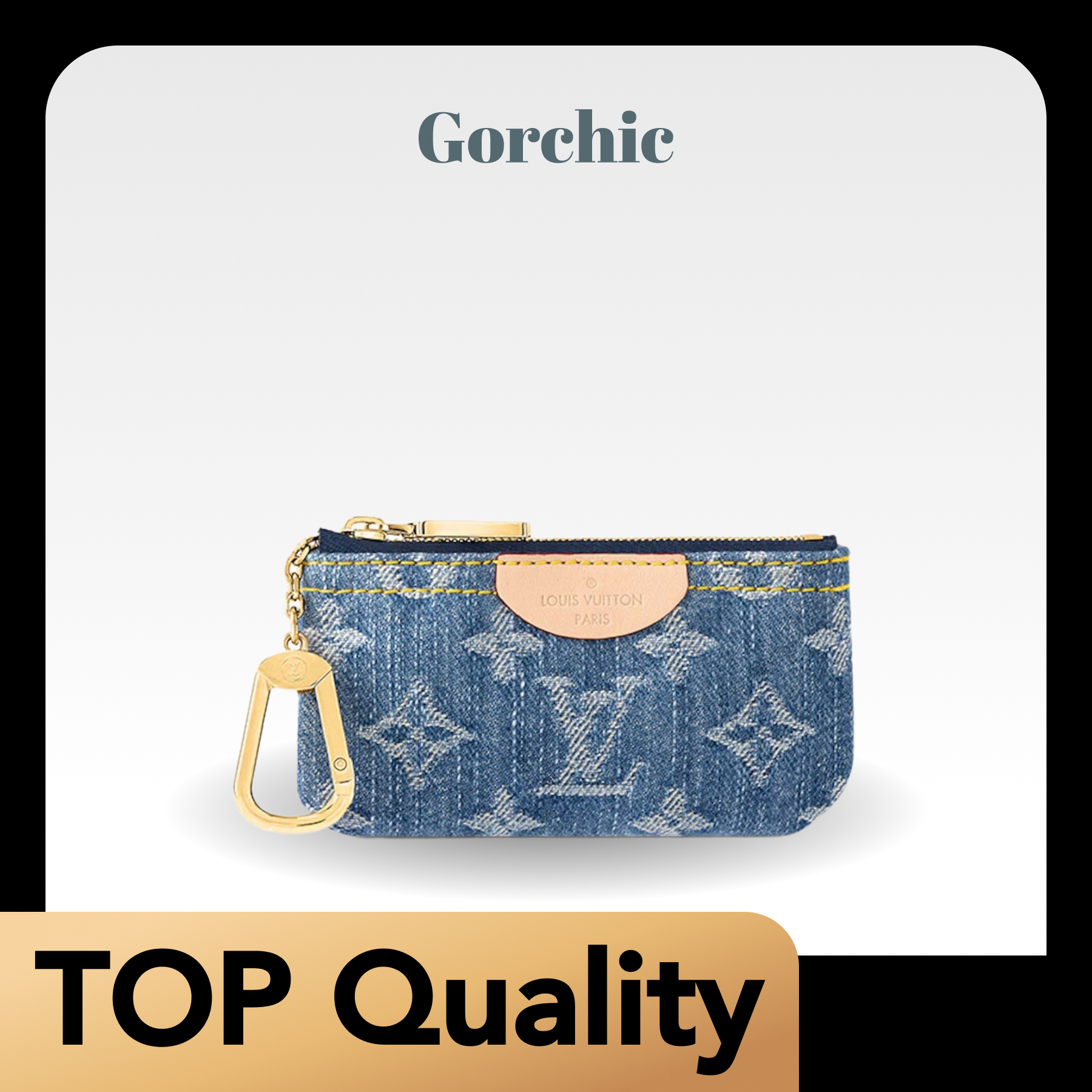 [TOP]Designer Bag Denim Key Pouch - Gorchic - $164.99