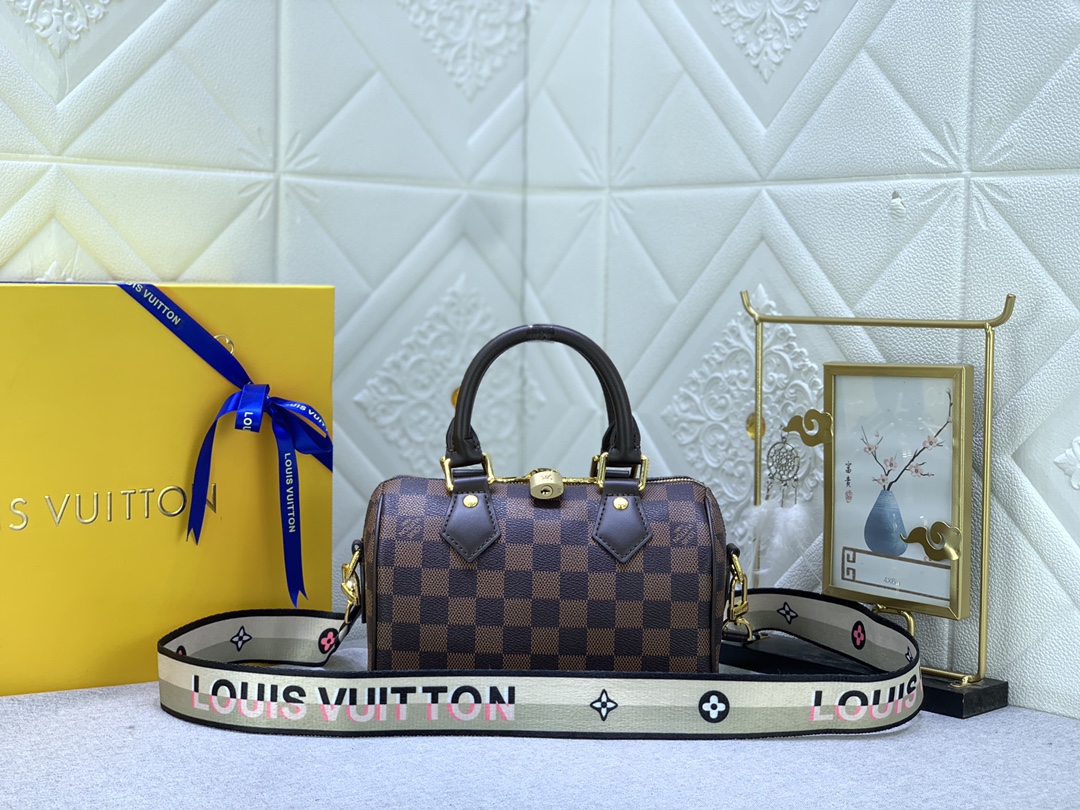 Designer Monogram Speedy Bandoulière 20 Damier Ebene Women Handbag - Bag - Gorchic - $117.99