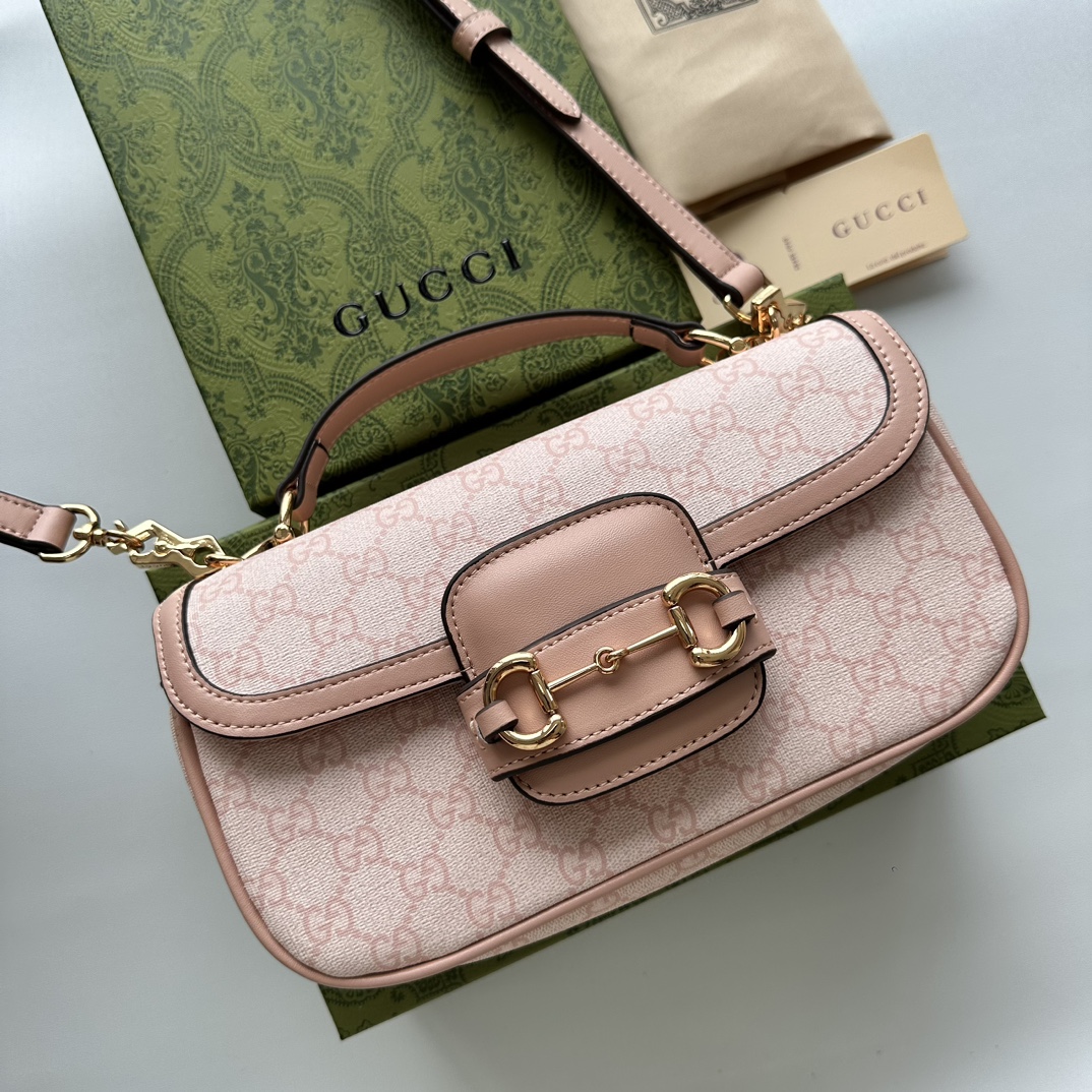 Double-G Horsebit 1955 Small Pink Shoulder Bag - Gorchic - $121.99