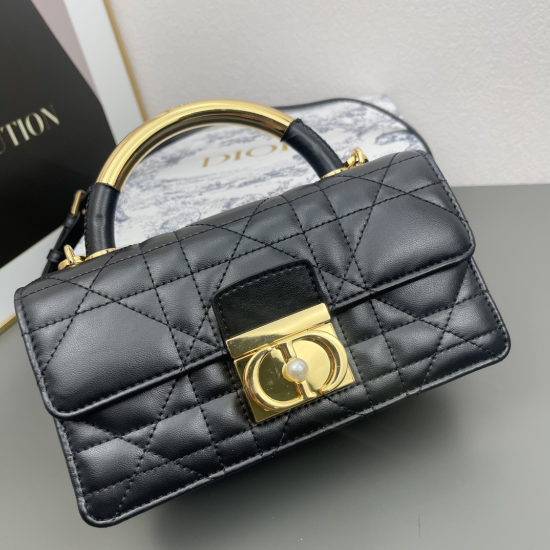 D Inspired ange mini black leather Black bag - Bag - Gorchic - $146.99