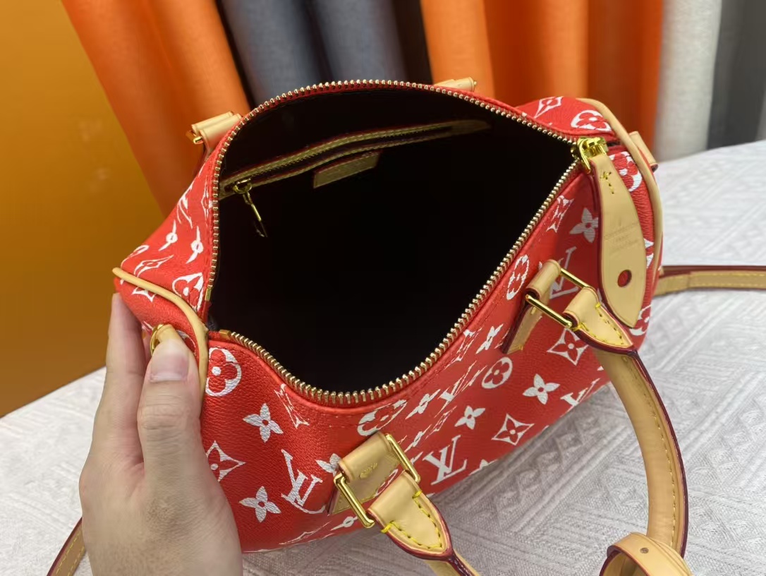 Designer Monogram Speedy P9 Bandoulière 25 - Red- Bag - Gorchic - $135.99