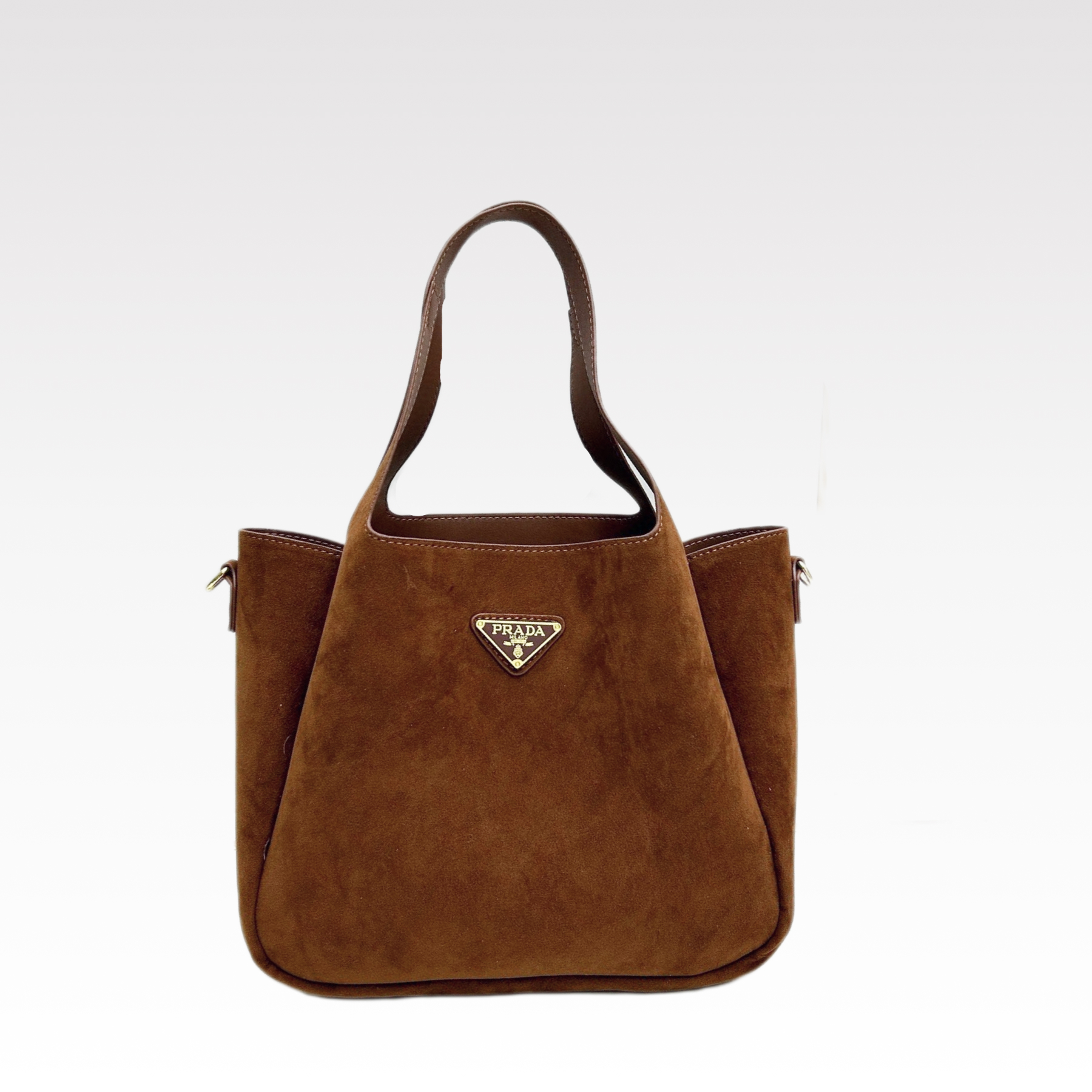 Saffiano texture Suede Brown Large Tote - Gorchic - $125.99