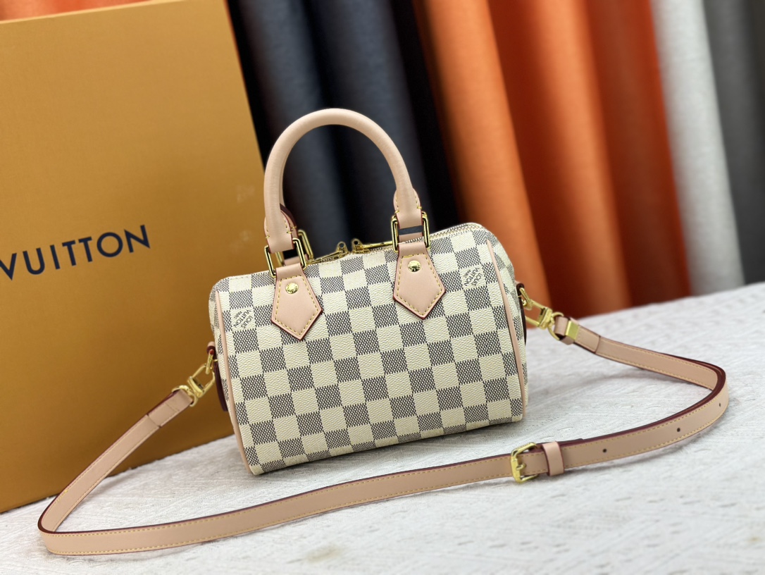 Designer Monogram Speedy Bandoulière 20 Damier Azur Canvas Women Handbag - Bag - Gorchic - $117.99