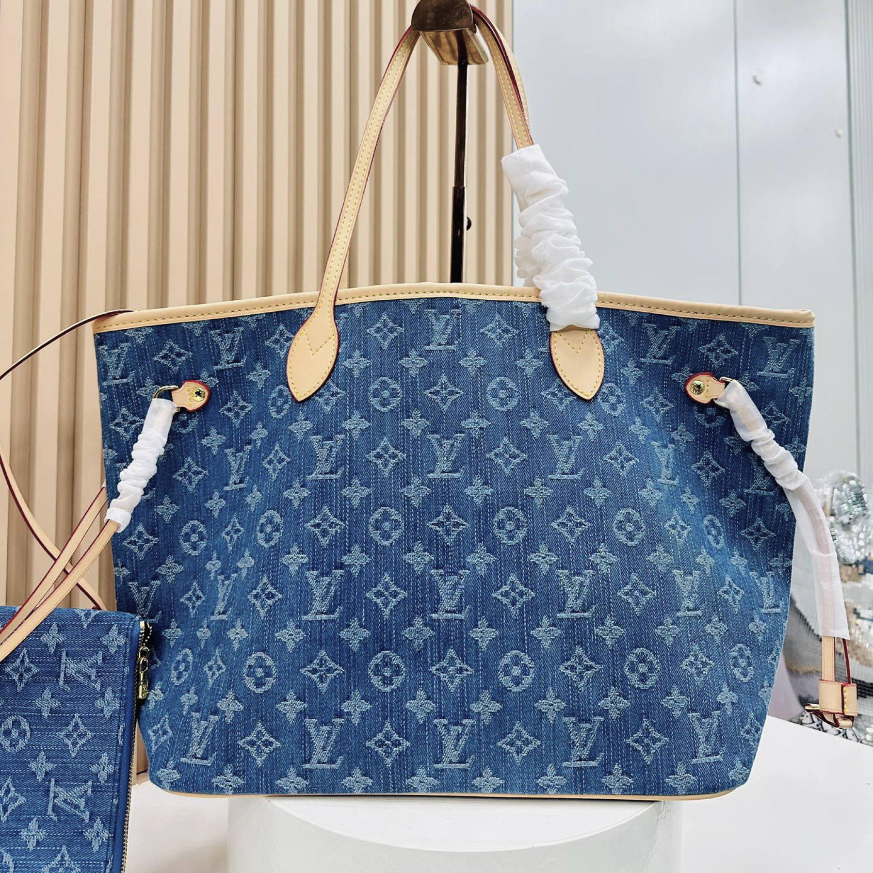 Designer Monogram Neverfull MM Classic Bag - Denim Bag - Gorchic - $110.99