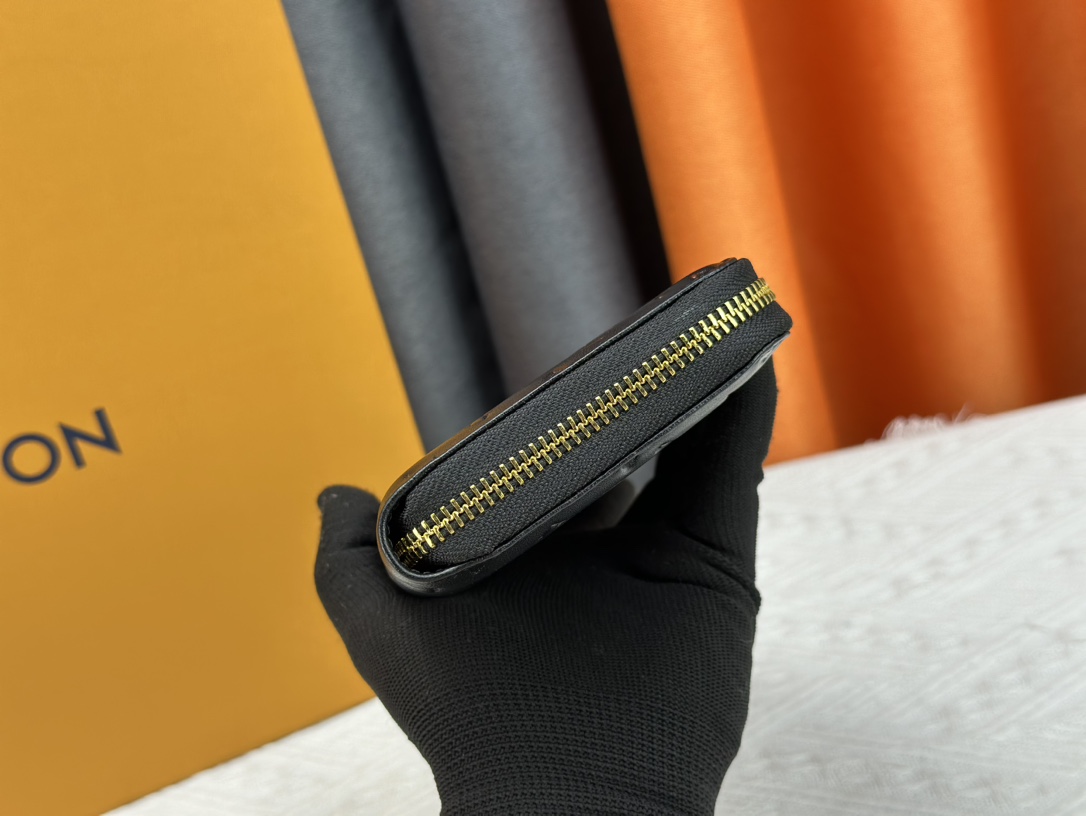 Designer Monogram  Zippy Wallet Vertical Canvas Wallet-Black In Embossed Wallet - Gorchic - $52.99