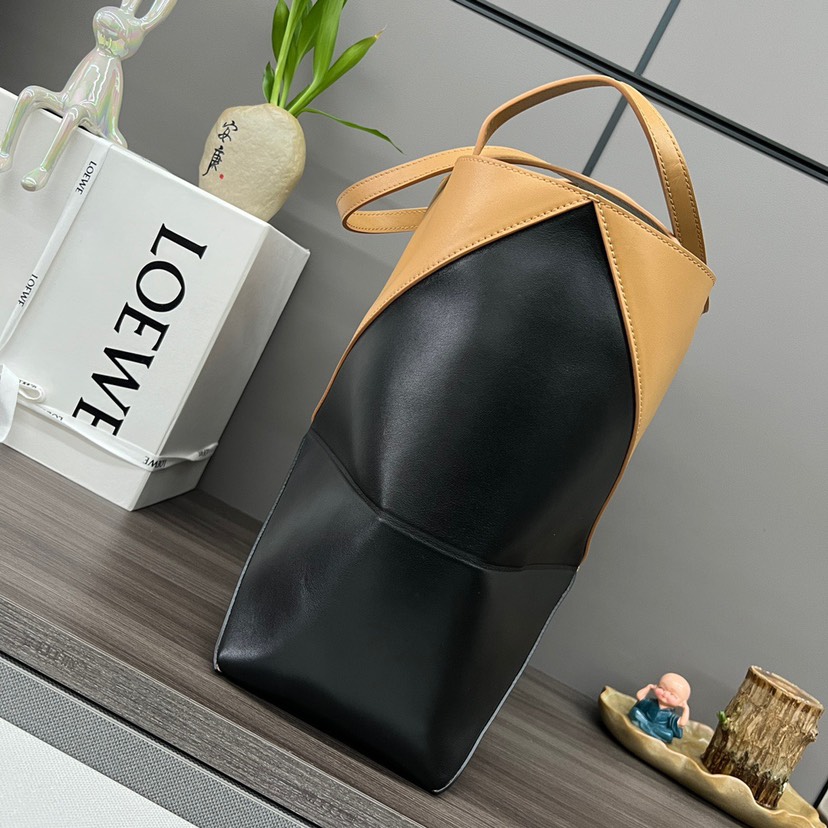 Puzzle iconic Puzzle Fold Tote in shiny calfskin Medium Color-Block - Bag - Gorchic - $117.99