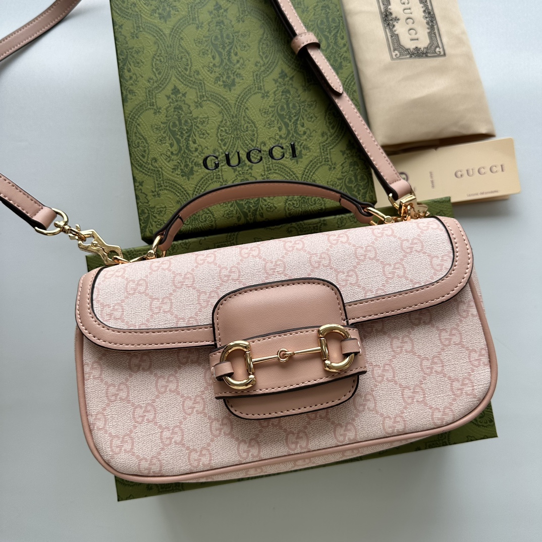 Double-G Horsebit 1955 Small Pink Shoulder Bag - Gorchic - $121.99