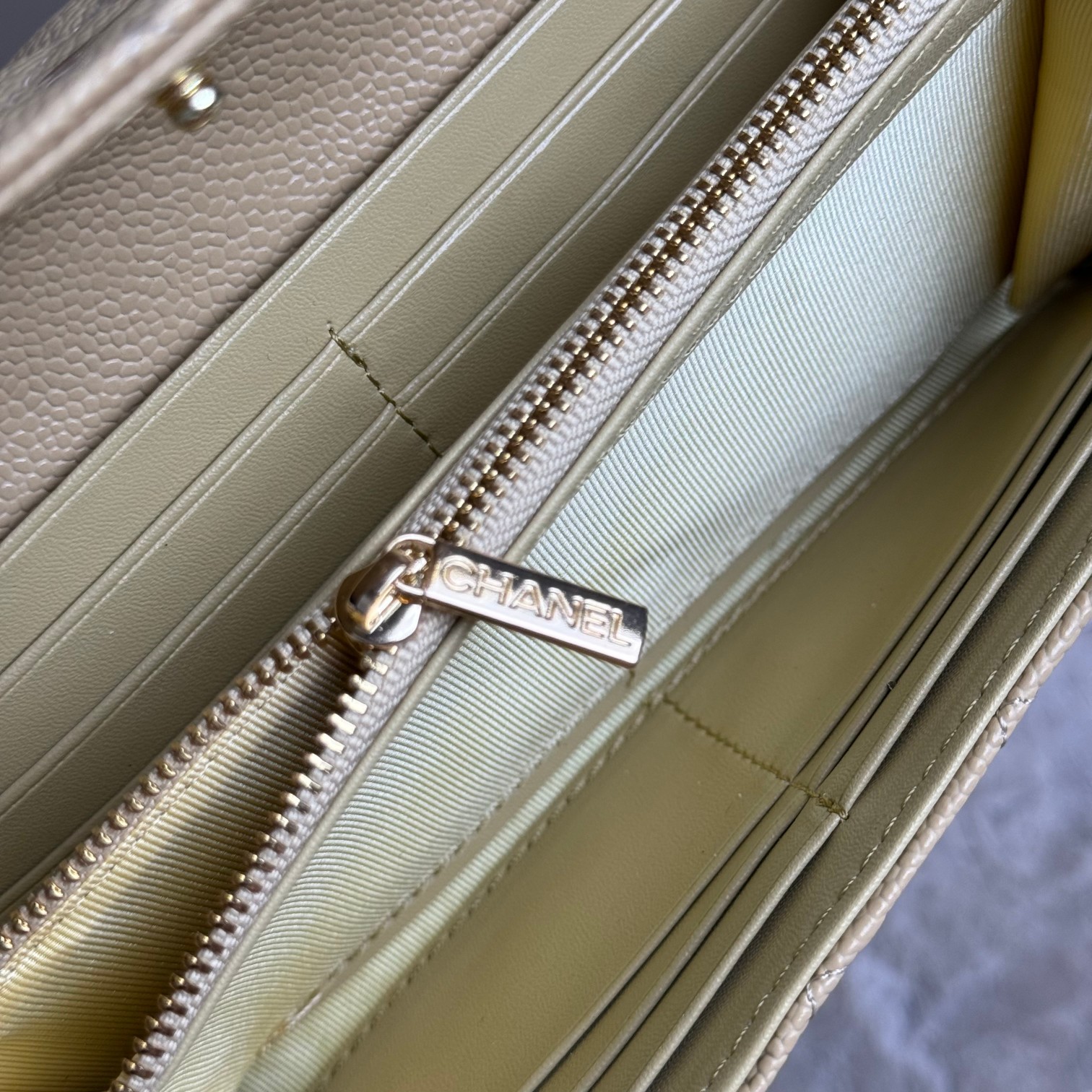 CC Inspired Counterfeit Caviar Leather Wallet-Yellow Wallet - Gorchic - $59.99