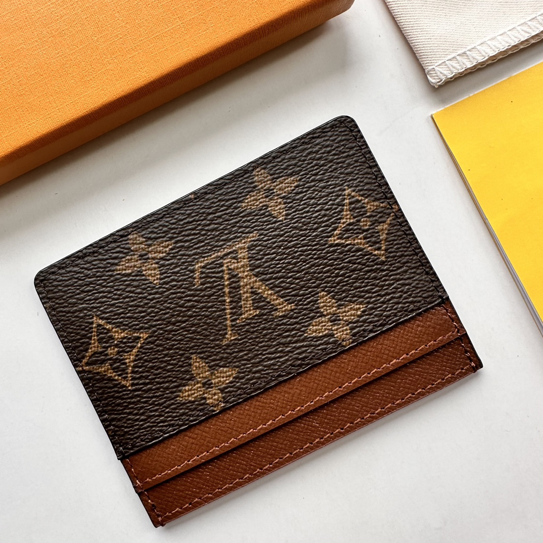 Designer Monogram Double Card Holder Brown Monogram Wallet ﻿ - Gorchic - $35.99