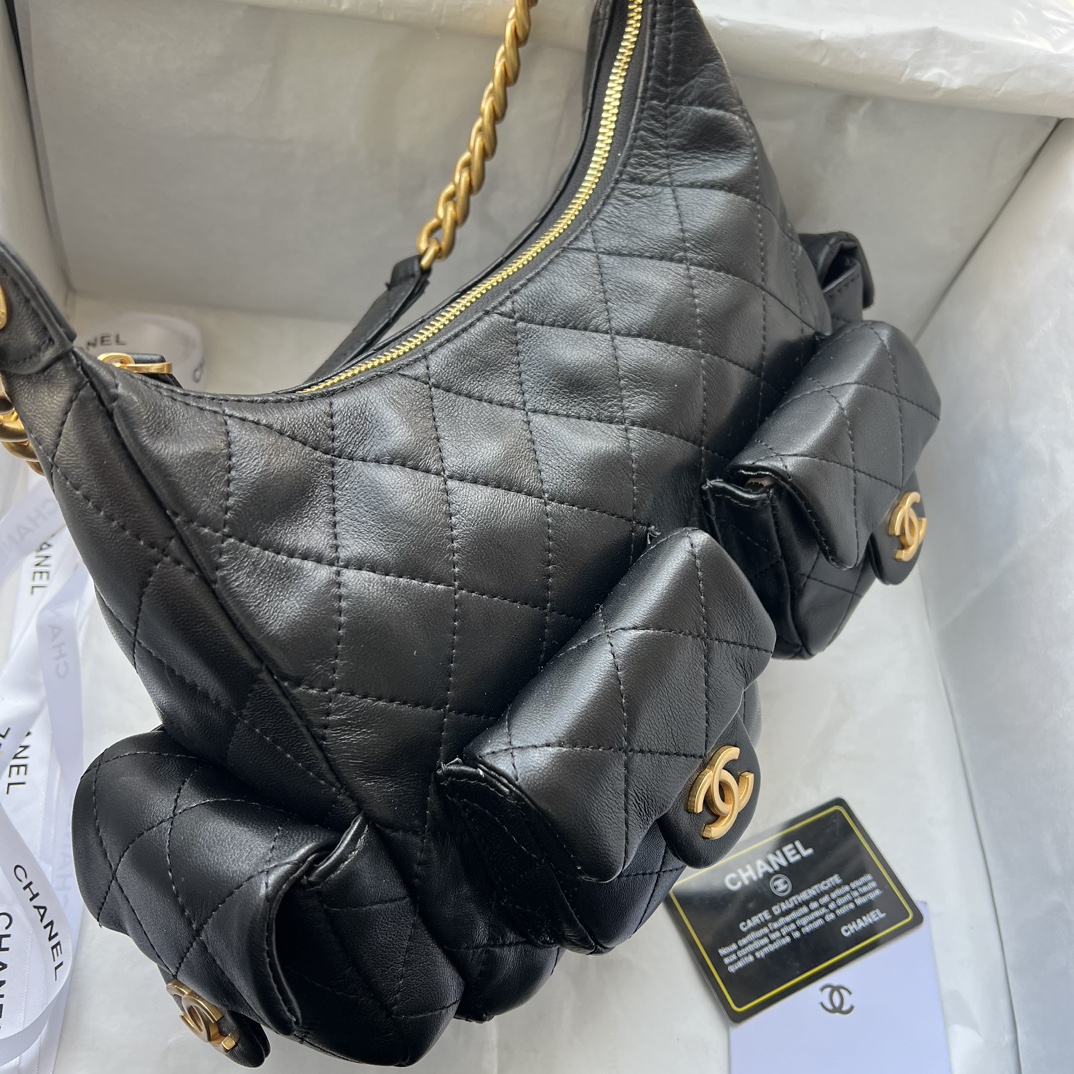 CC Inspired Hobo Black Bag - Gorchic - $152.99