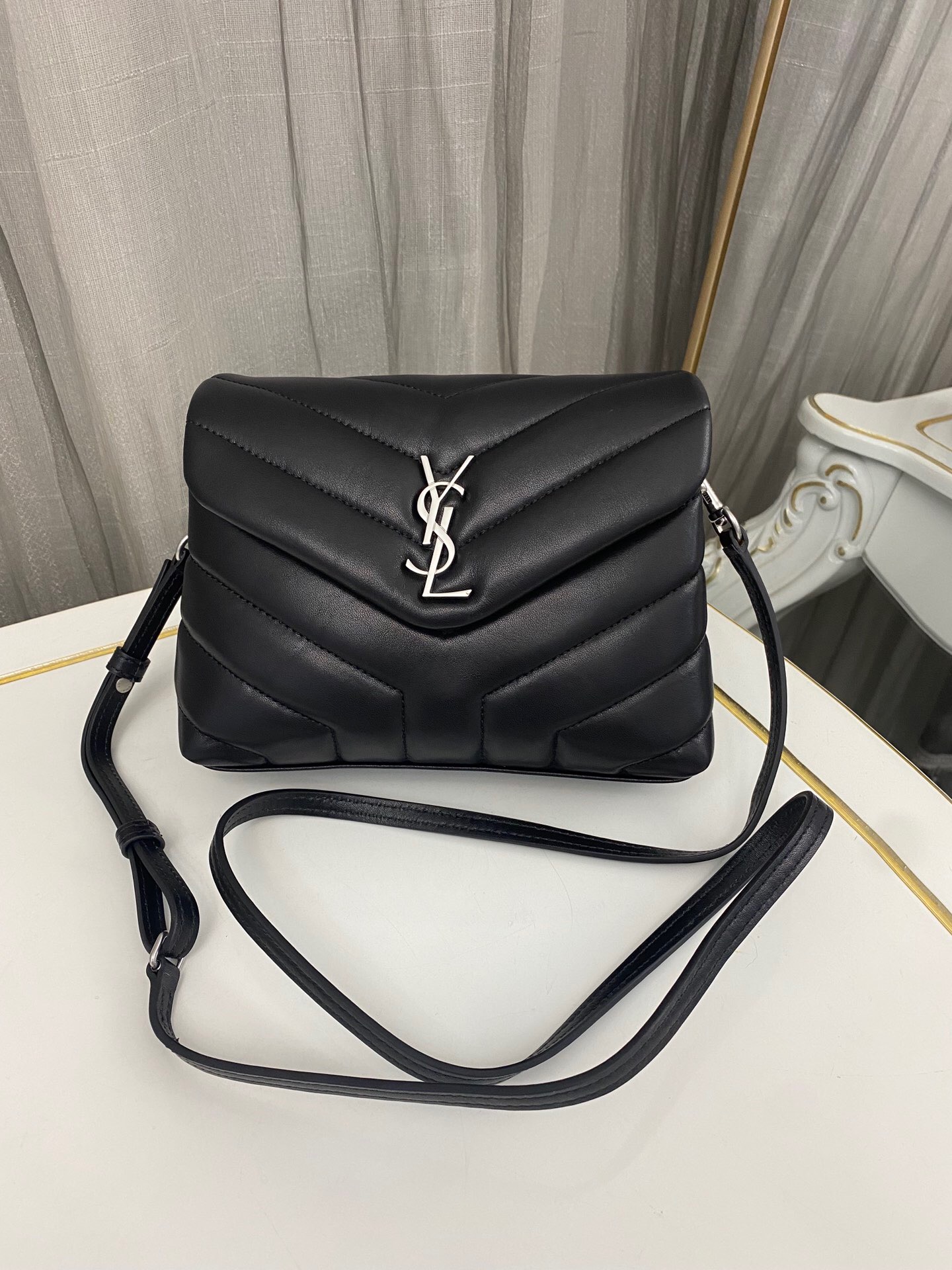 Lady Designer Loulou Toy quilted leather shoulder bag black - Bag - Gorchic - $114.99