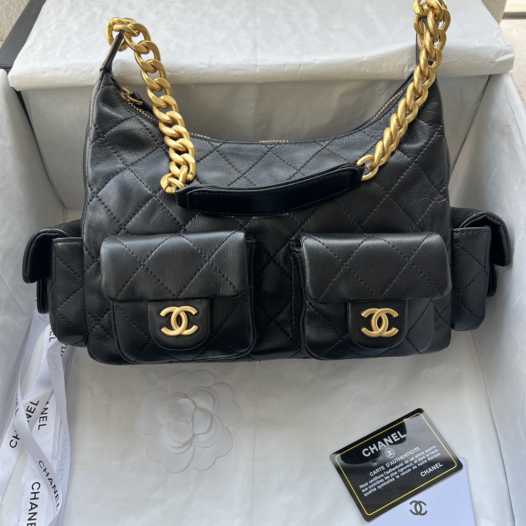 CC Inspired Hobo Black Bag - Gorchic - $152.99