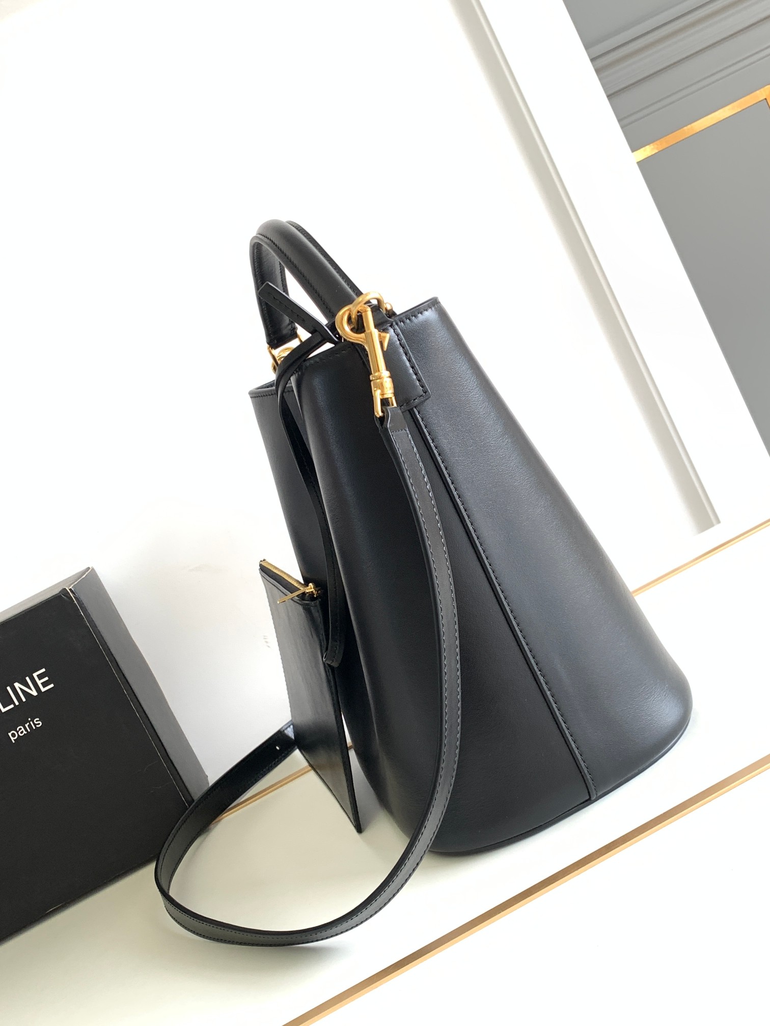 CL Medium Smooth Cowhide Handbag - Black Bag - Gorchic - $145.99