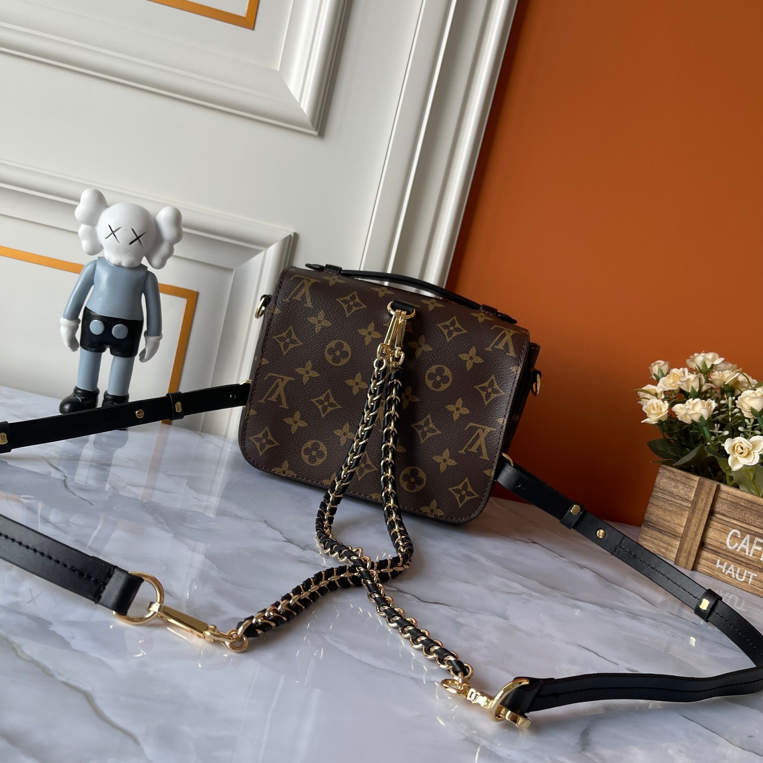 Designer Monogram Pochette Métis Handbag - Old Flower Brown Bag - Gorchic - $139.99