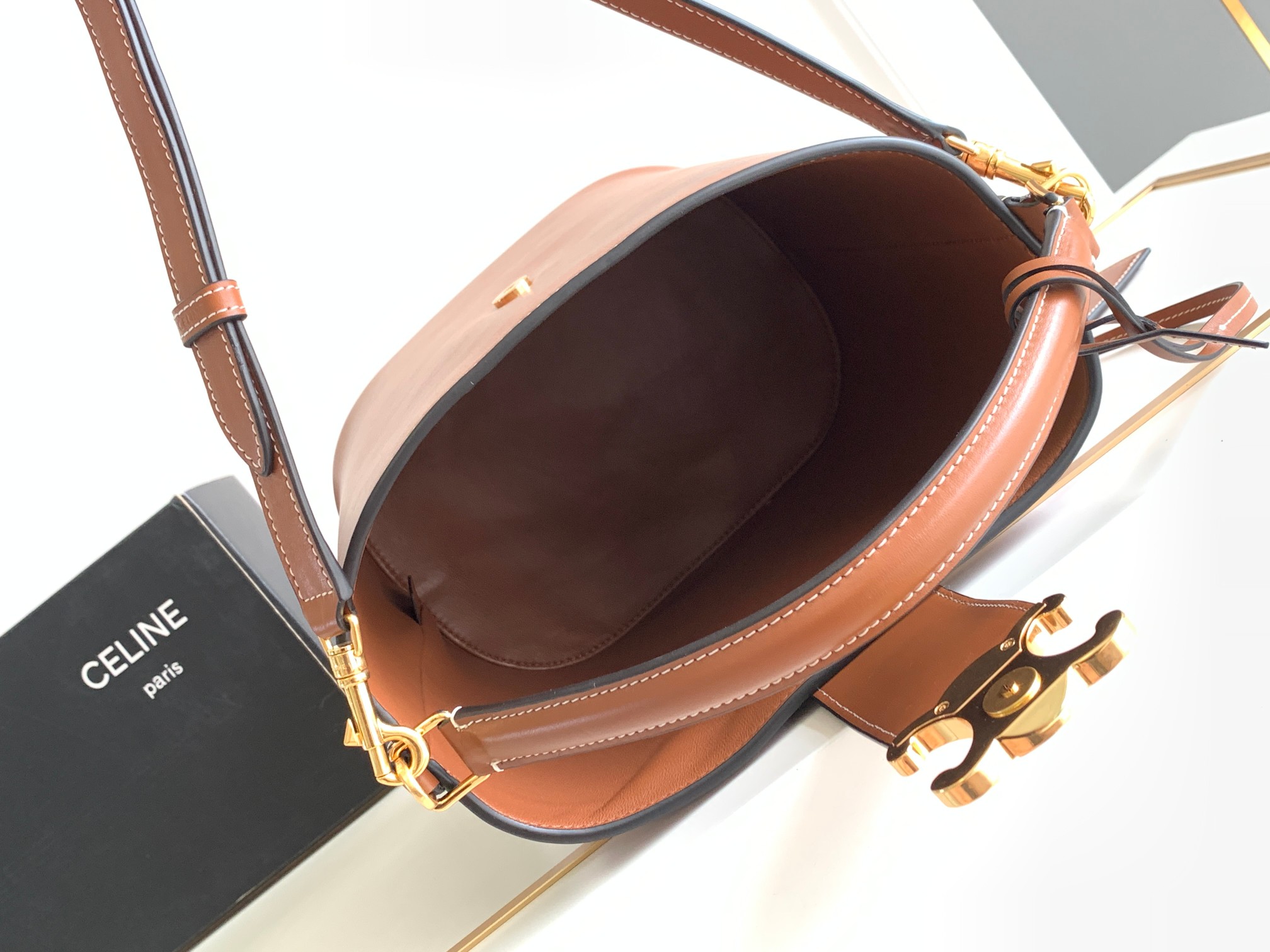 CL Medium Smooth Cowhide Handbag - Brown Bag - Gorchic - $145.99