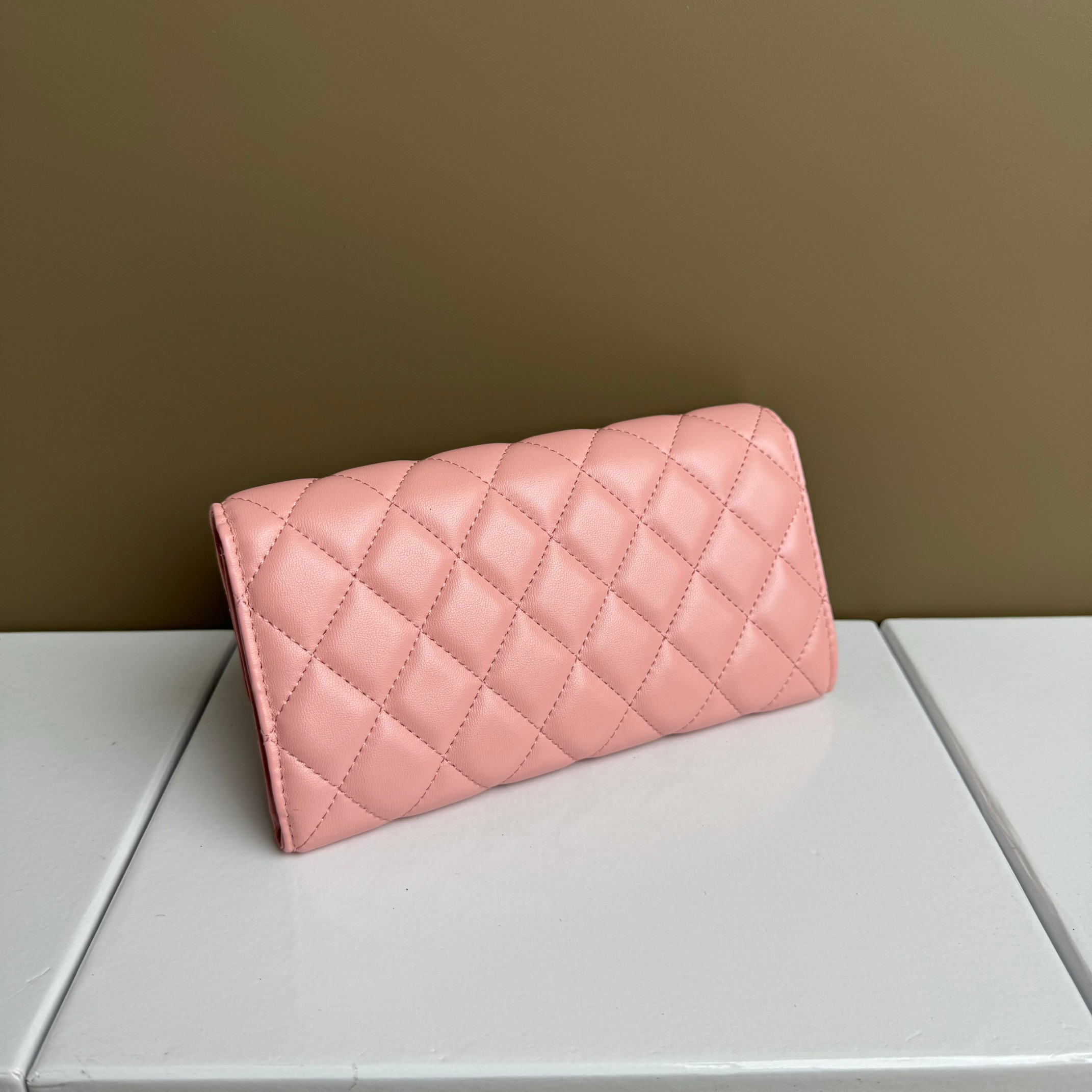 CC Inspired Counterfeit Caviar Leather Wallet-Pink Wallet - Gorchic - $59.99