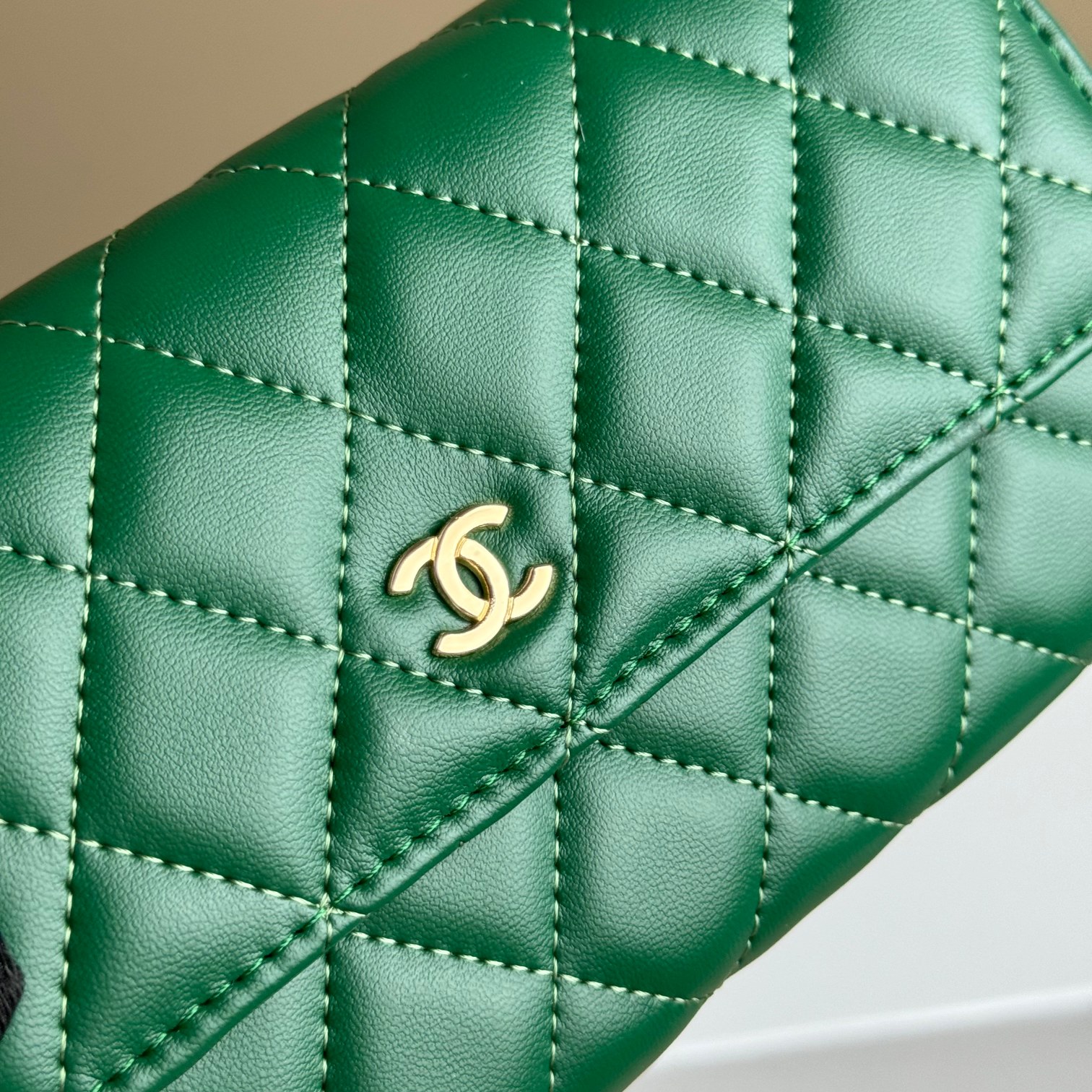 CC Inspired Counterfeit Caviar Sheepskin Wallet-Green Wallet - Gorchic - $59.99
