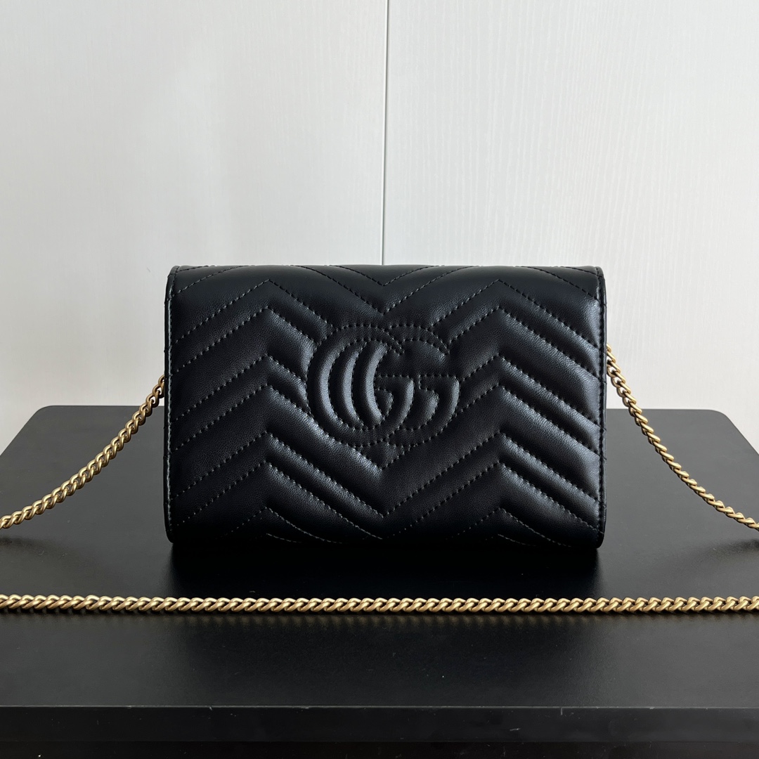 Double-G Marmont Chain Wallet - BlackWallet - Gorchic - $123.99