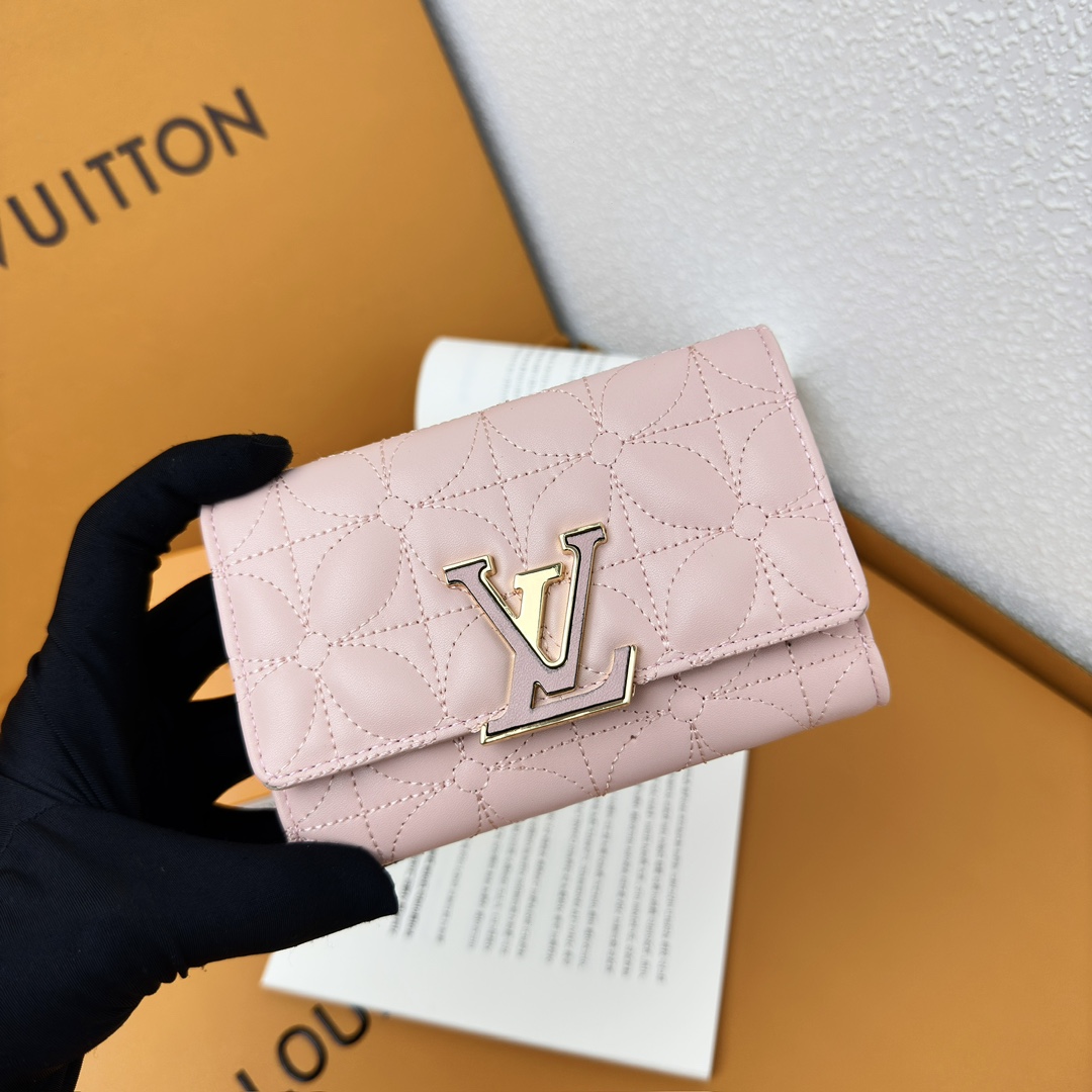 Designer Monogram Capucines Compact Maxi Pink Wallet ﻿ - Gorchic - $59.99