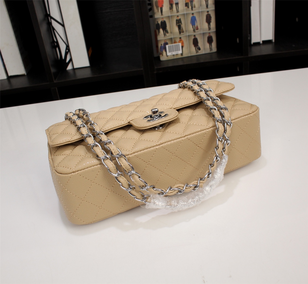 CC Inspired Classic Double Flap Bag Yellow Caviar Sier Hardware - Bag - Gorchic - $122.99