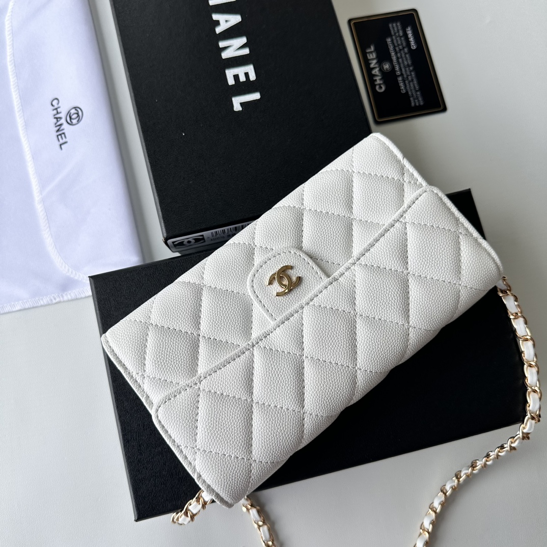 CC Inspired 23 Wallet on Chain- White Bag - Gorchic - $98.99