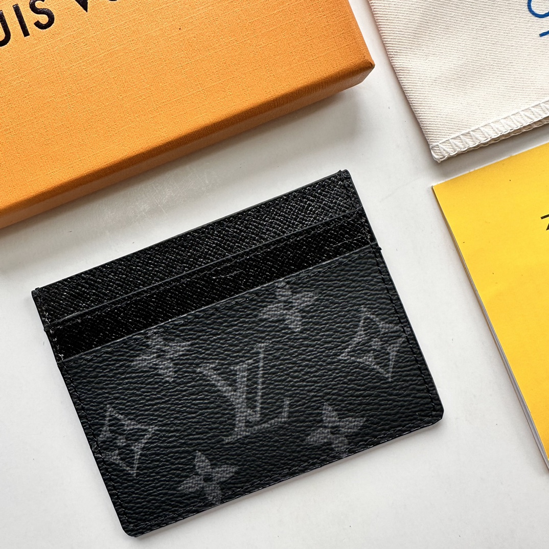 Designer Monogram Double Card Holder Black Monogram Wallet - Gorchic - $35.99