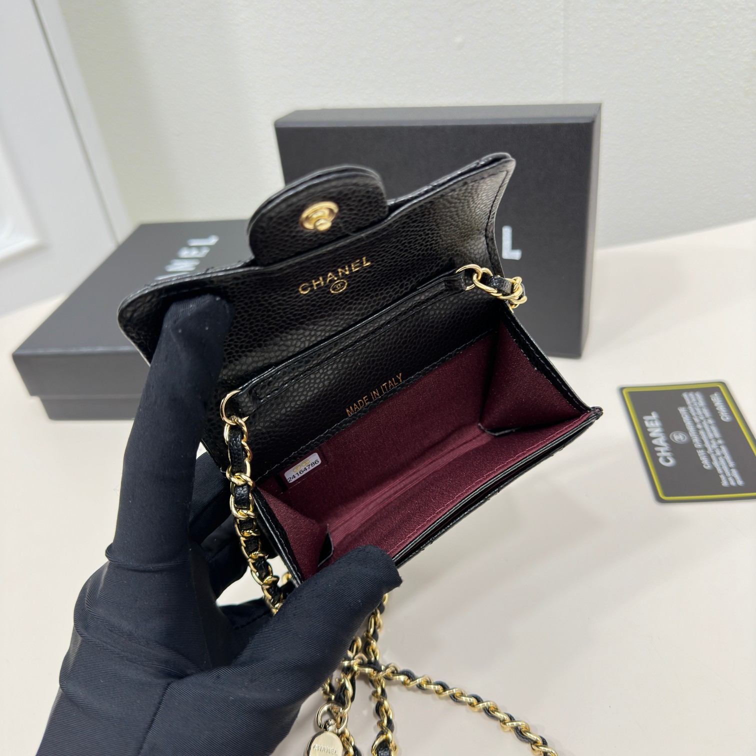 CC Inspired Black Metallic Calfskin Quilted Flap Chain Waist Bag - Gorchic - $83.99