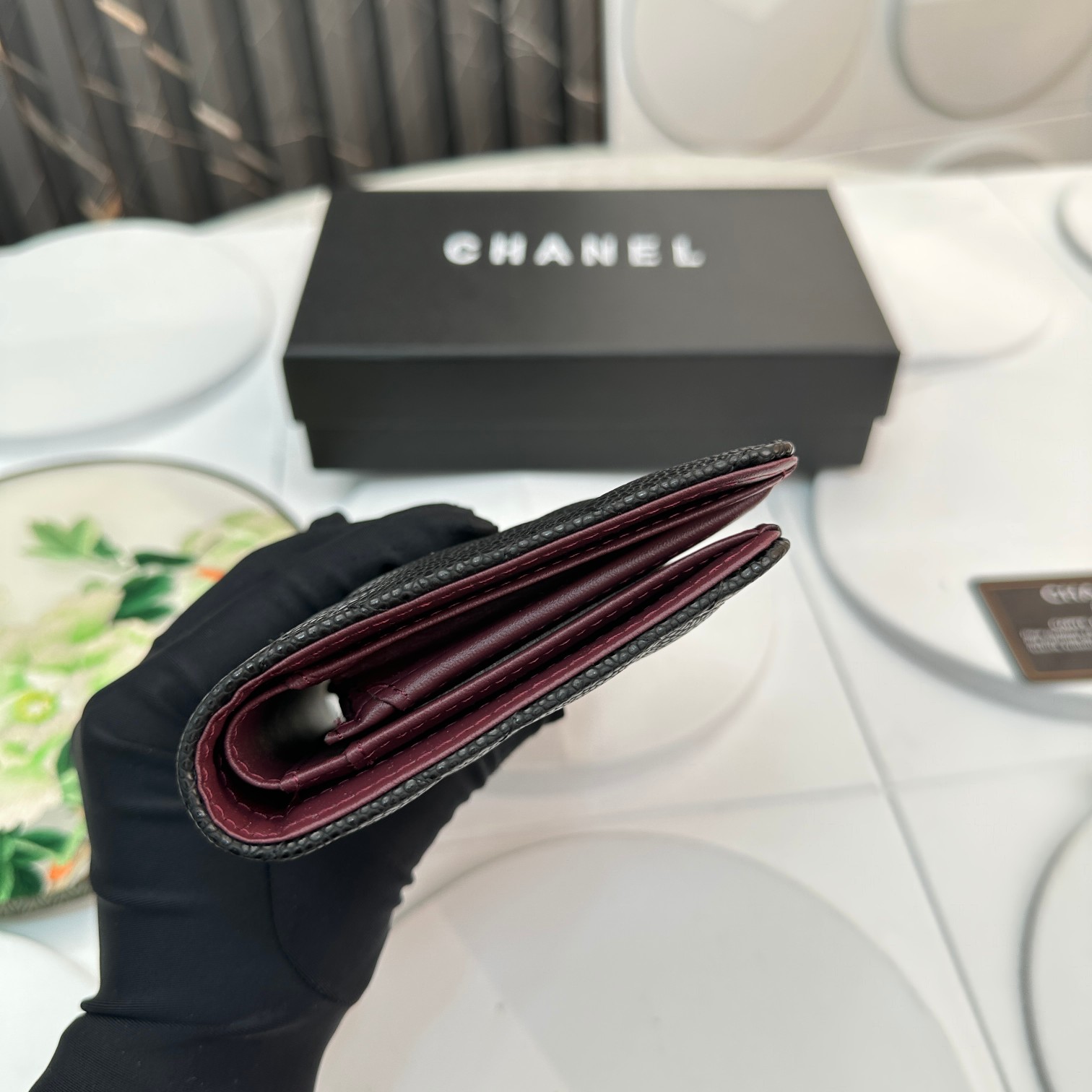 CC Inspired Wallet Quilted Caviar Gold-tone Black Wallet - Bag - Gorchic - $90.99