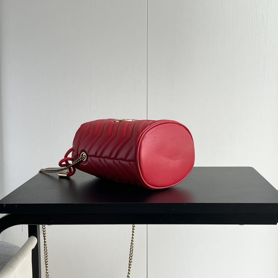 Double-G GG marmont mini bucket bag Red - Bag - Gorchic - $121.99