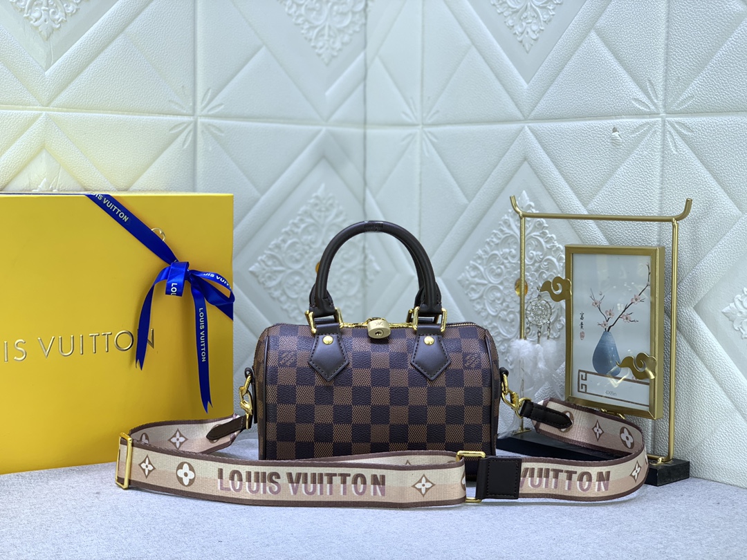 Designer Monogram Speedy Bandoulière 20 Damier Ebene Women Handbag - Bag - Gorchic - $117.99