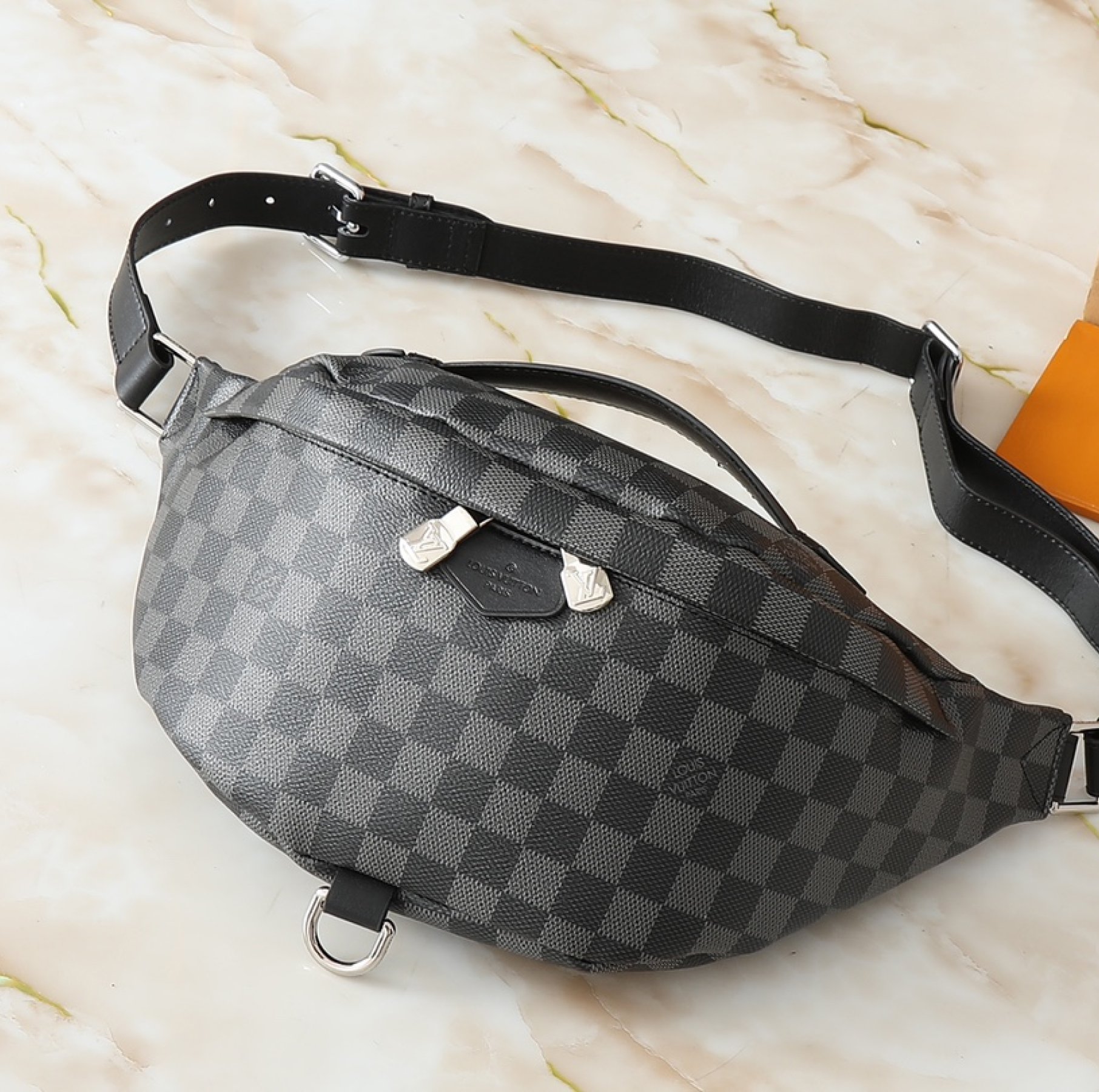 Designer Monogram Campus Bumbag Belt Bag in Black Tessellations - Bag - Gorchic - $123.99