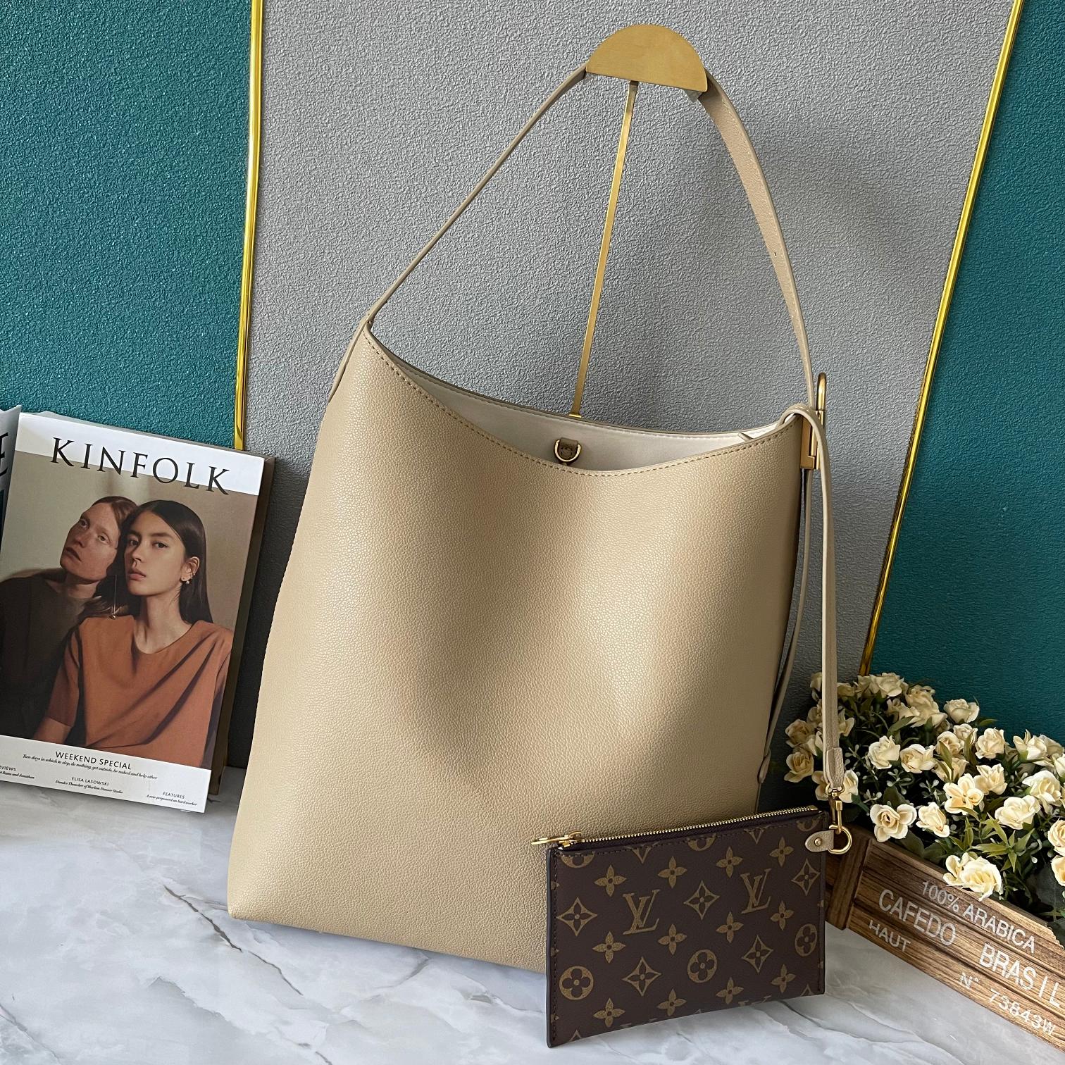 Designer Monogram  Low Key Hobo MM Bag in Apricot - Bag - Gorchic - $138.99