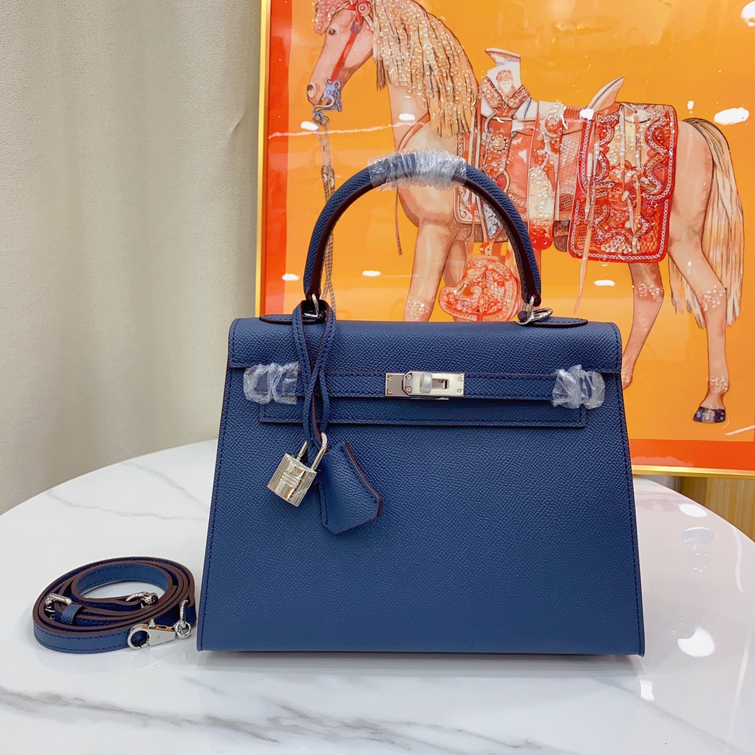 H-Inspired Kelly Haze Blue Silver Hardware - Bag - Gorchic - $148.99