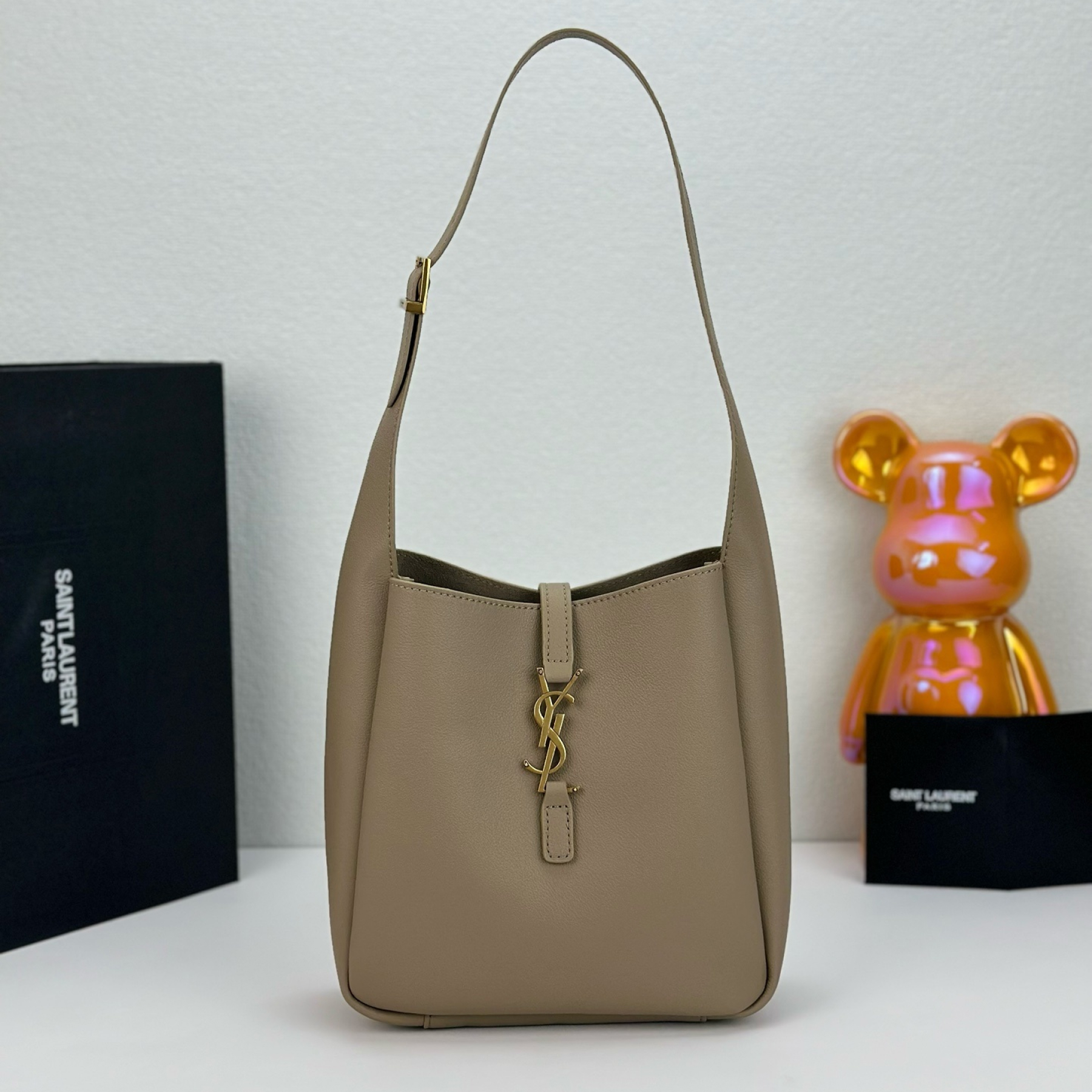 Lady Designer LE 5 À 7 small bag in soft python Beige - Bag - Gorchic - $165.99