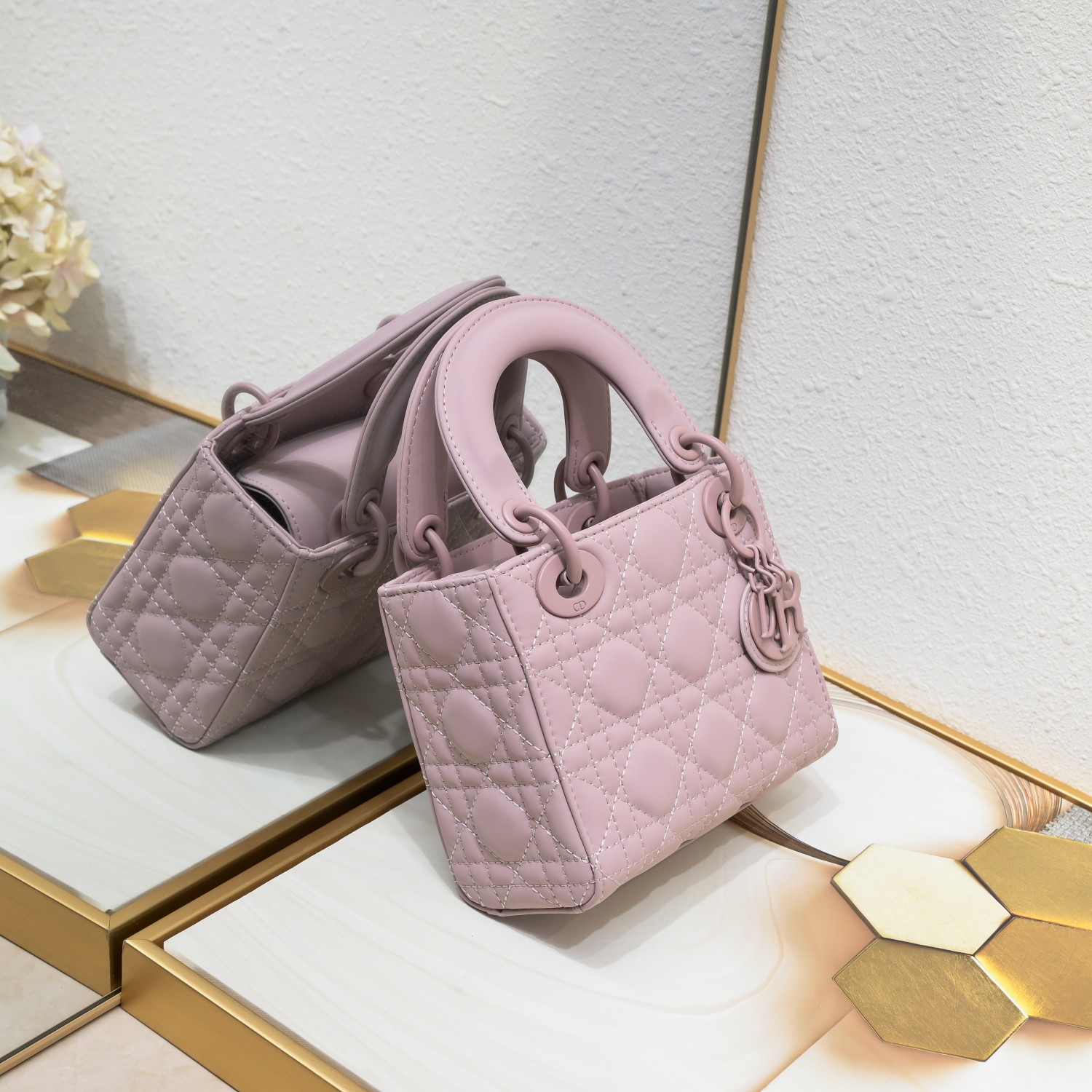 D Inspired Mini Lady D Inspired Bag Purple Ultramatte Calfskin - Bag - Gorchic - $138.99