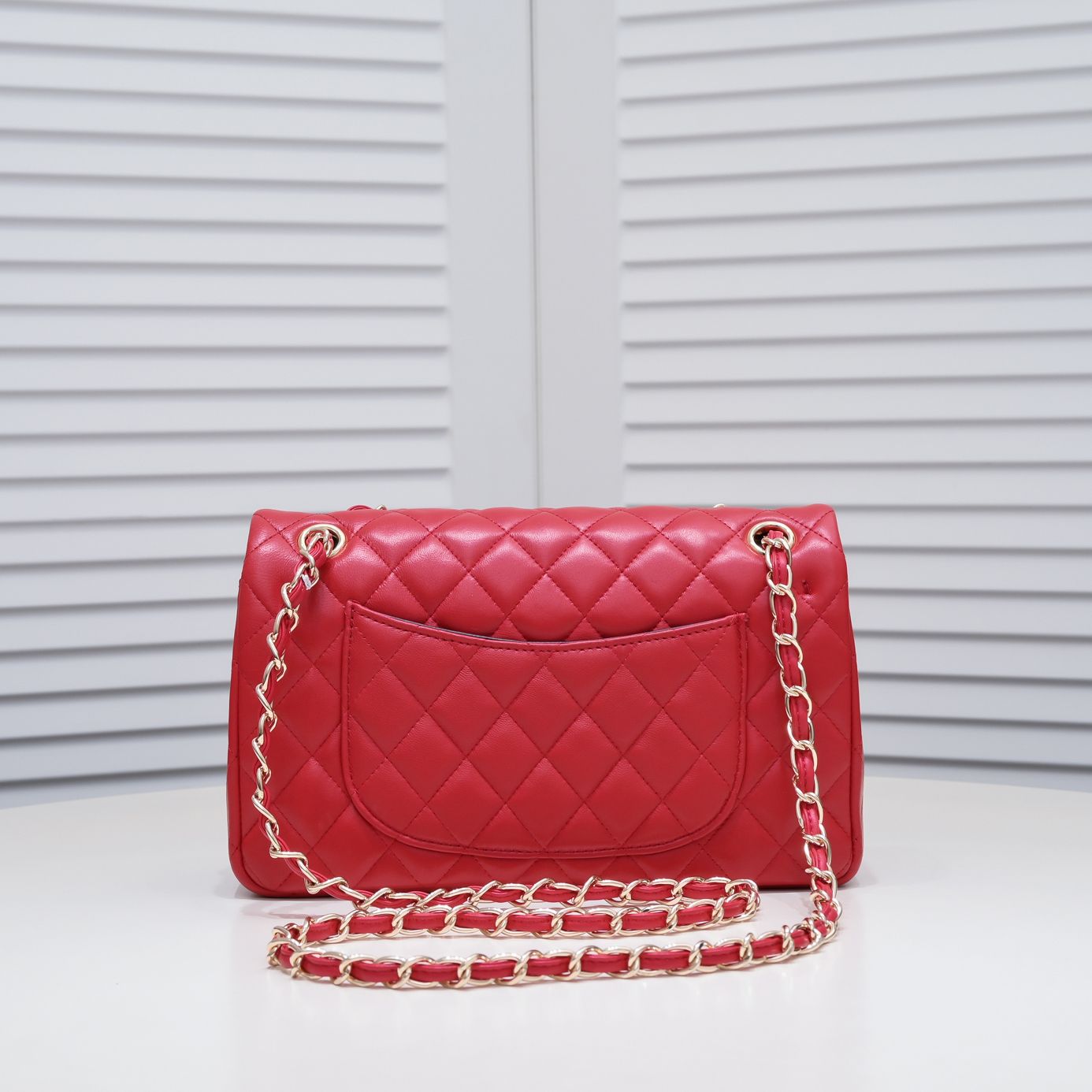 CC Inspired Classic Double Flap Bag Red Golden Hardware - Bag - Gorchic - $122.99