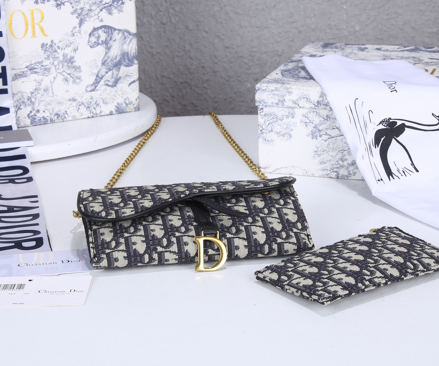 D Inspired SADDLE bag Blue D Inspired Oblique Jacquard S5614CTZQ_M928 - Bag - Gorchic - $138.99