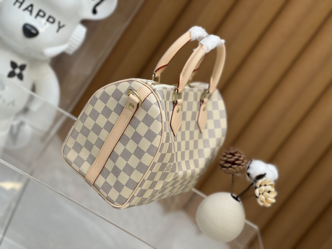 Designer Monogram Speedy Bandoulière Damier Azur Canvas Women Handbag - Bag - Gorchic - $117.99