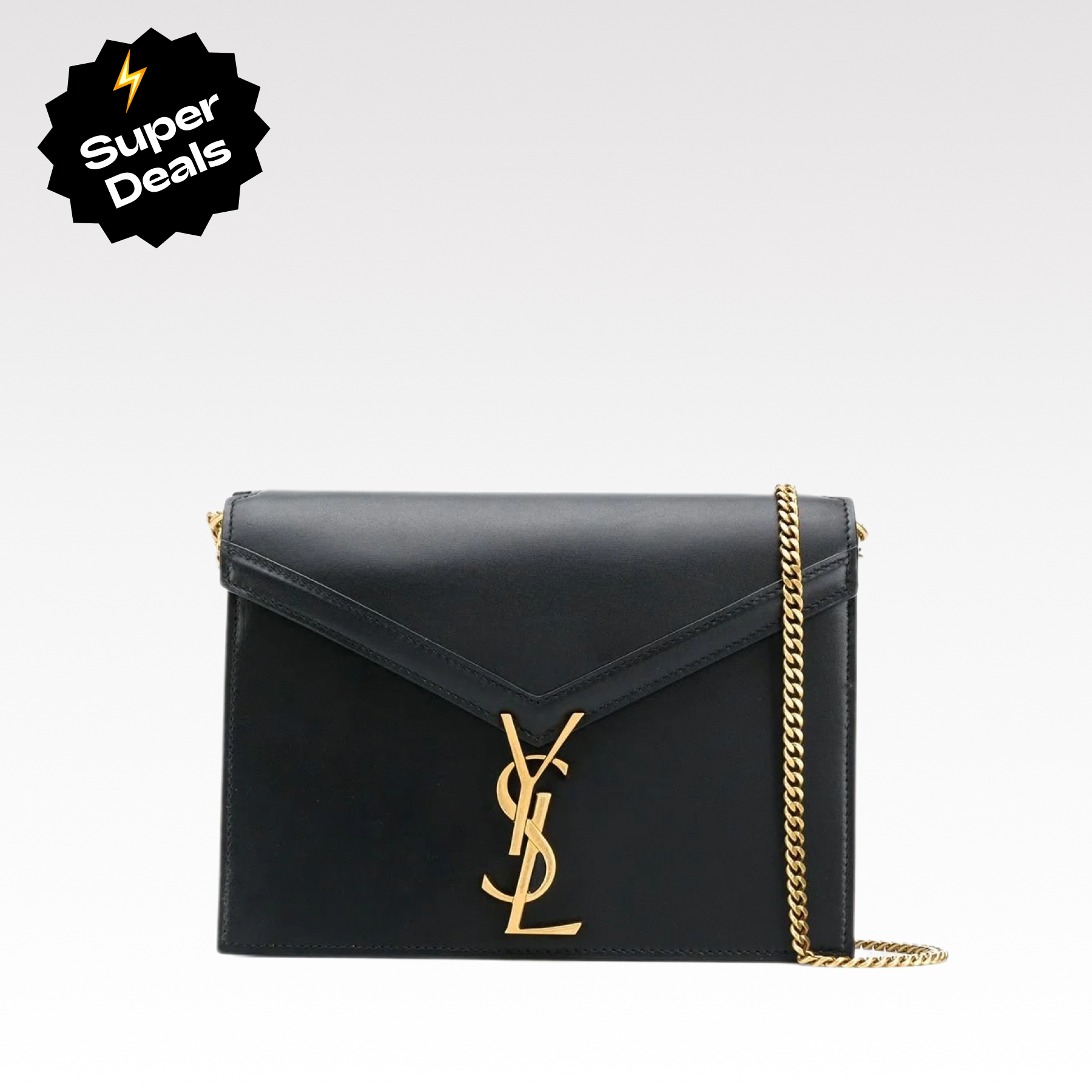 Lady Designer Fashion Cassandra Monogram Clasp Leather Crossbody Black - Bag - Gorchic - $154.99