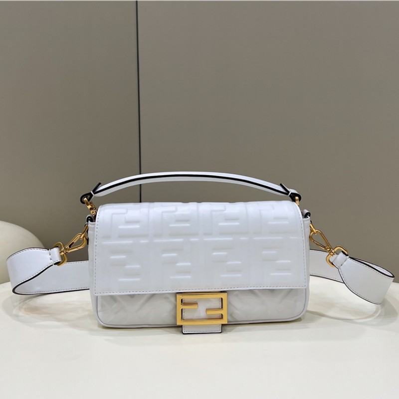 FD Embossed Baguette Bag - Gorchic - $138.99